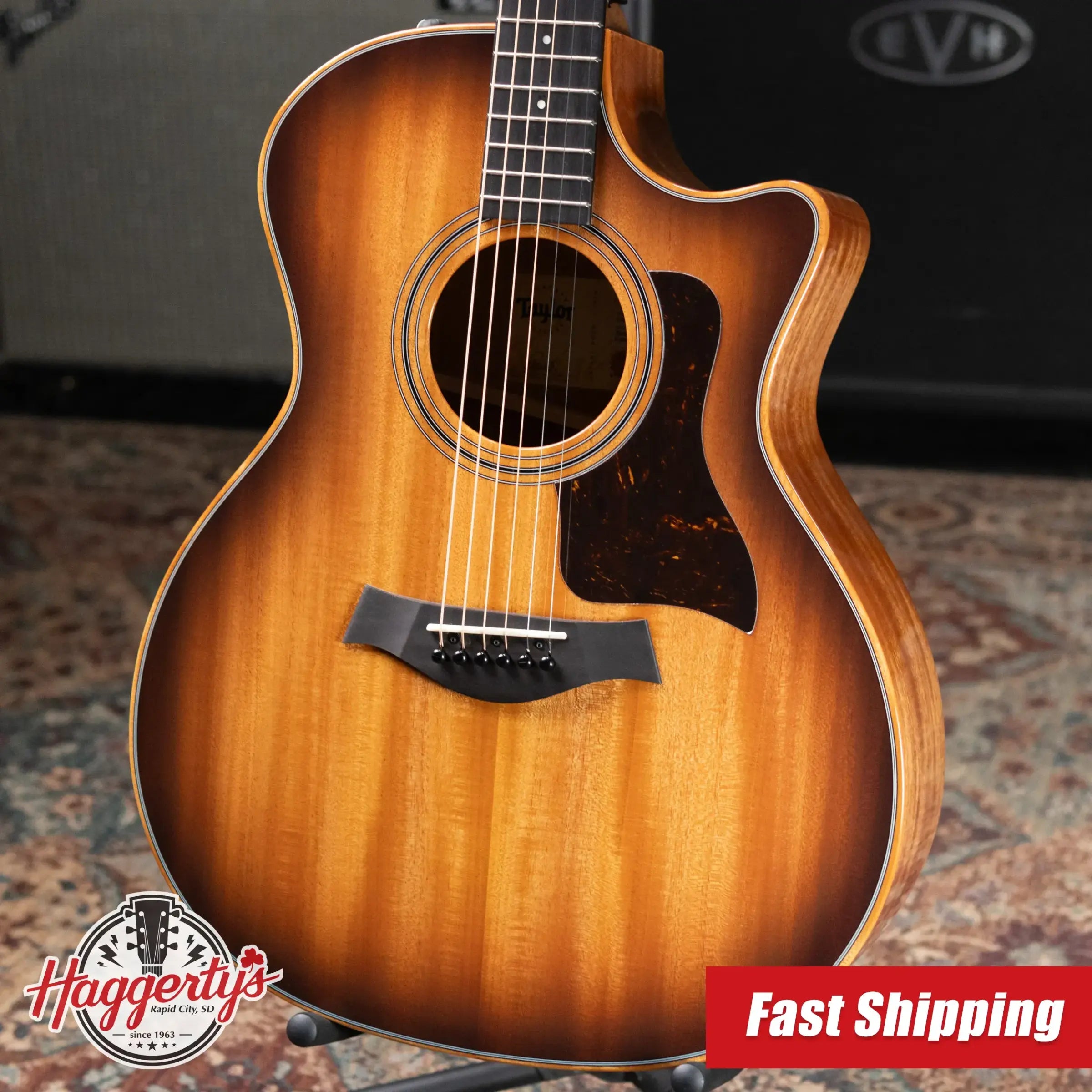 Taylor 324ce Studio Special Edition Grand Auditorium Acoustic/Electric Guitar - Shaded Edge Burst with Gig Bag
