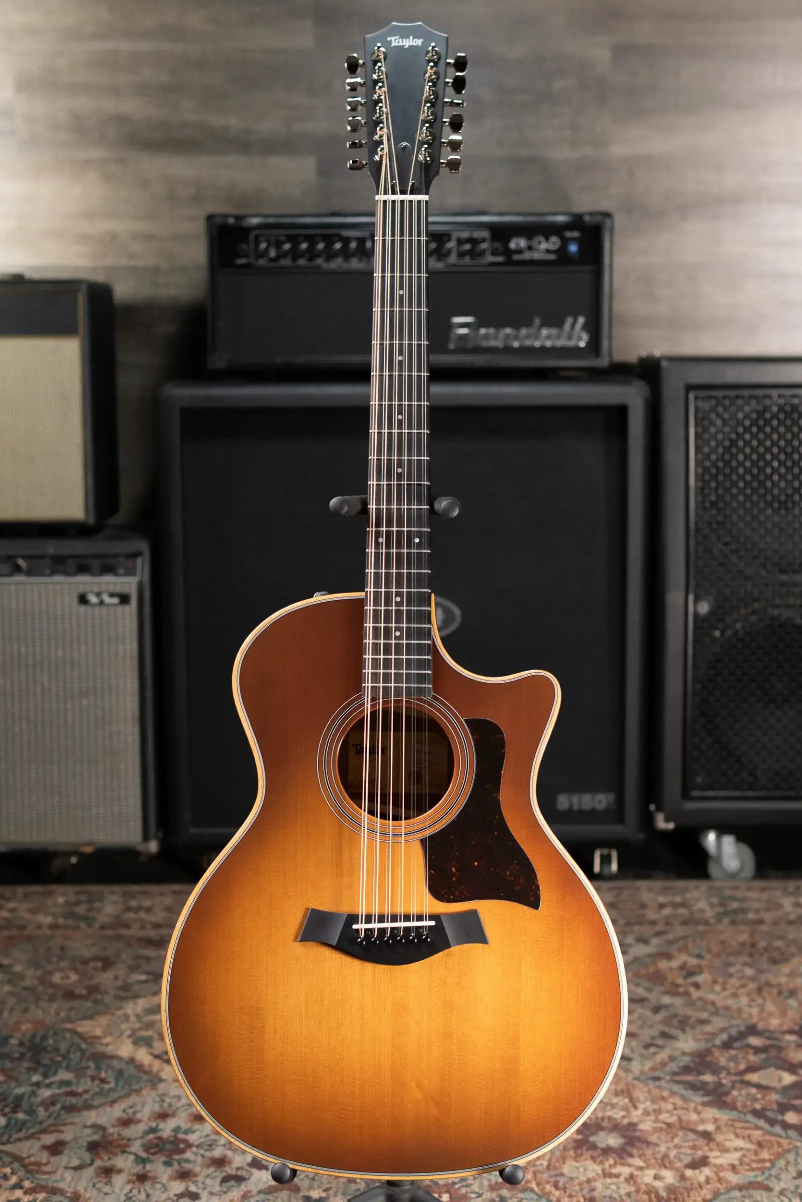 Taylor 354ce Studio Special Edition 12-String Grand Auditorium Acoustic/Electric Guitar - Honeyburst with Structured Gig Bag