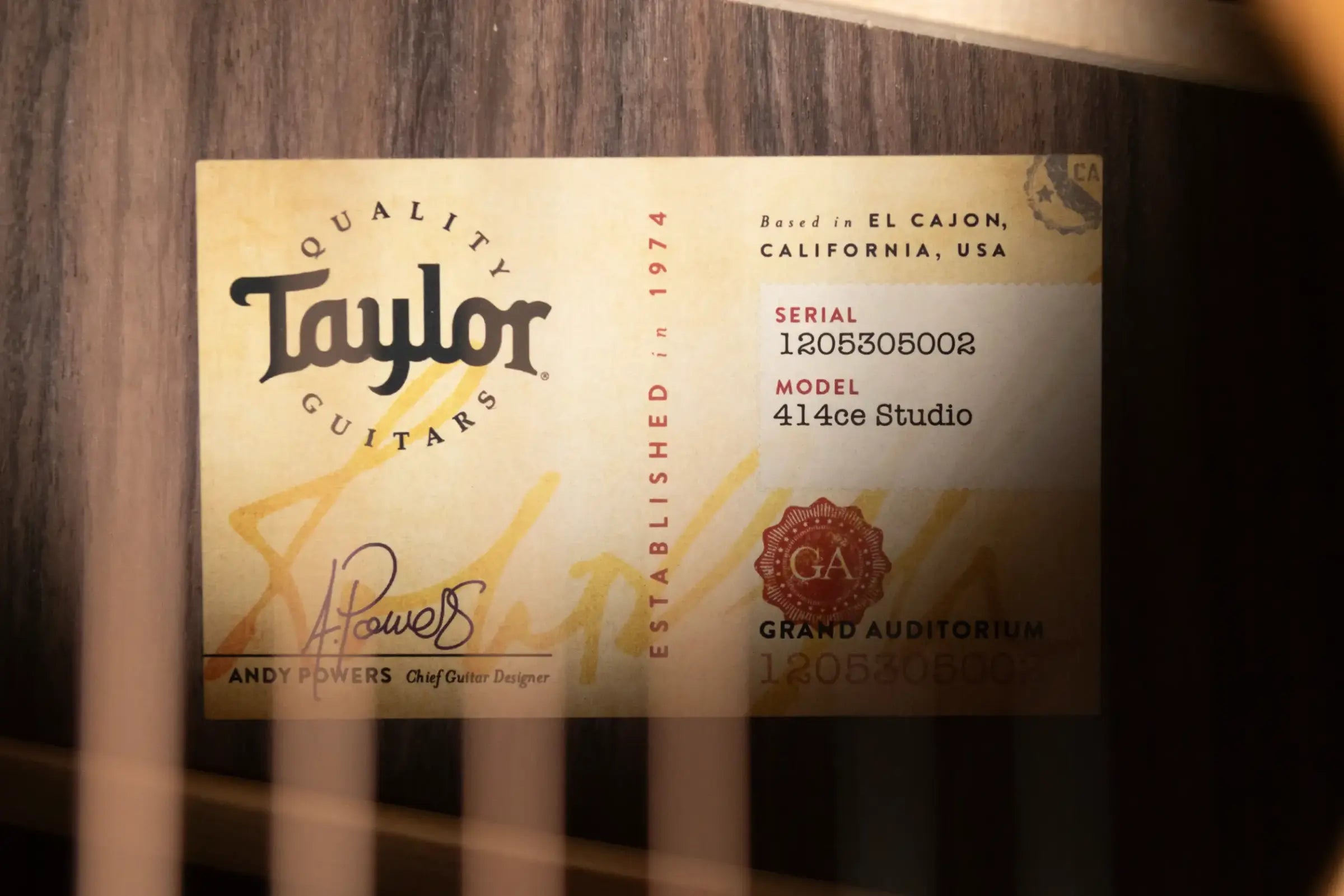Taylor 414ce Studio Grand Auditorium Acoustic/Electric Guitar - Natural with Gig Bag - Factory Demo