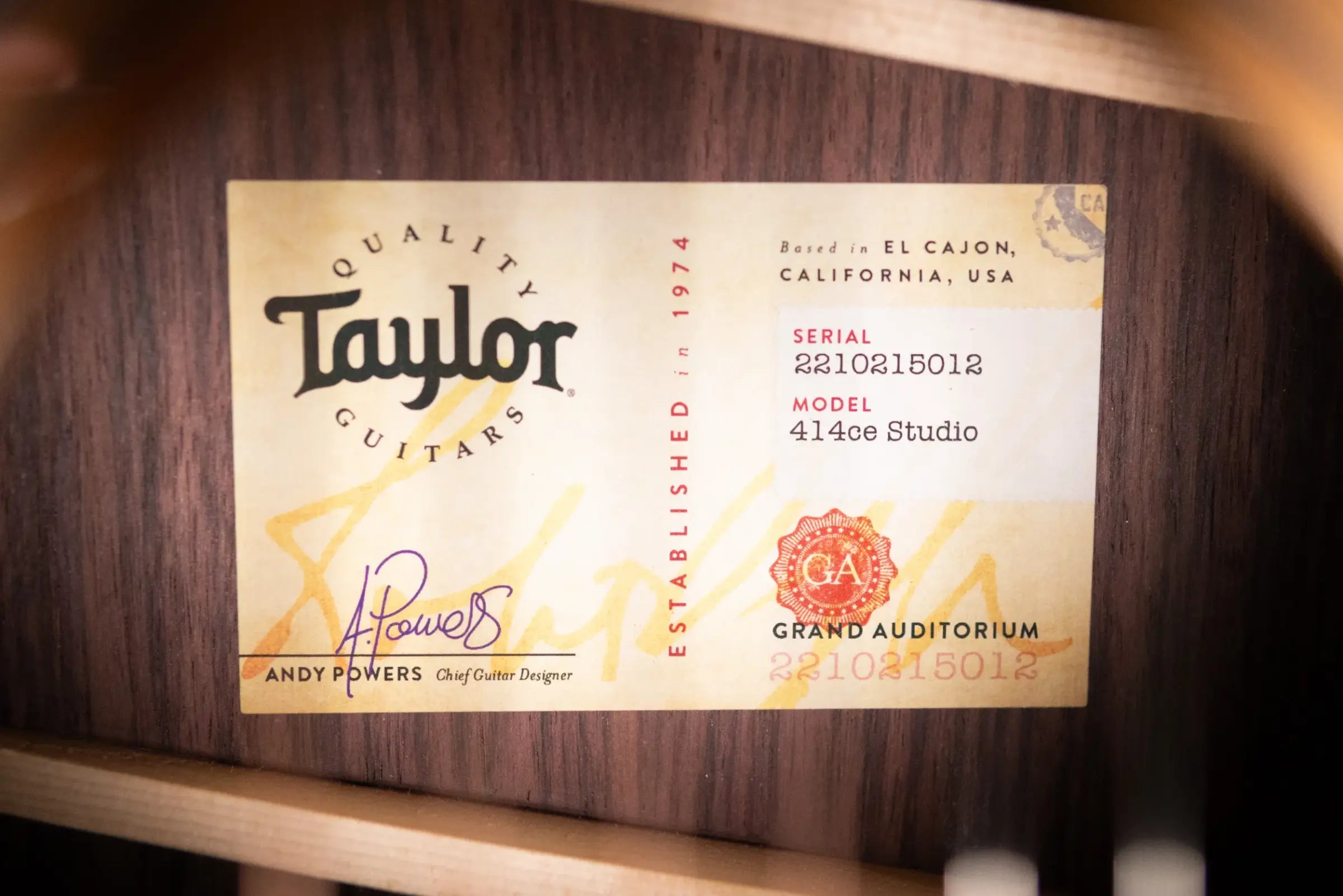 Taylor 414ce Studio Grand Auditorium Acoustic/Electric Guitar - Natural with Gig Bag
