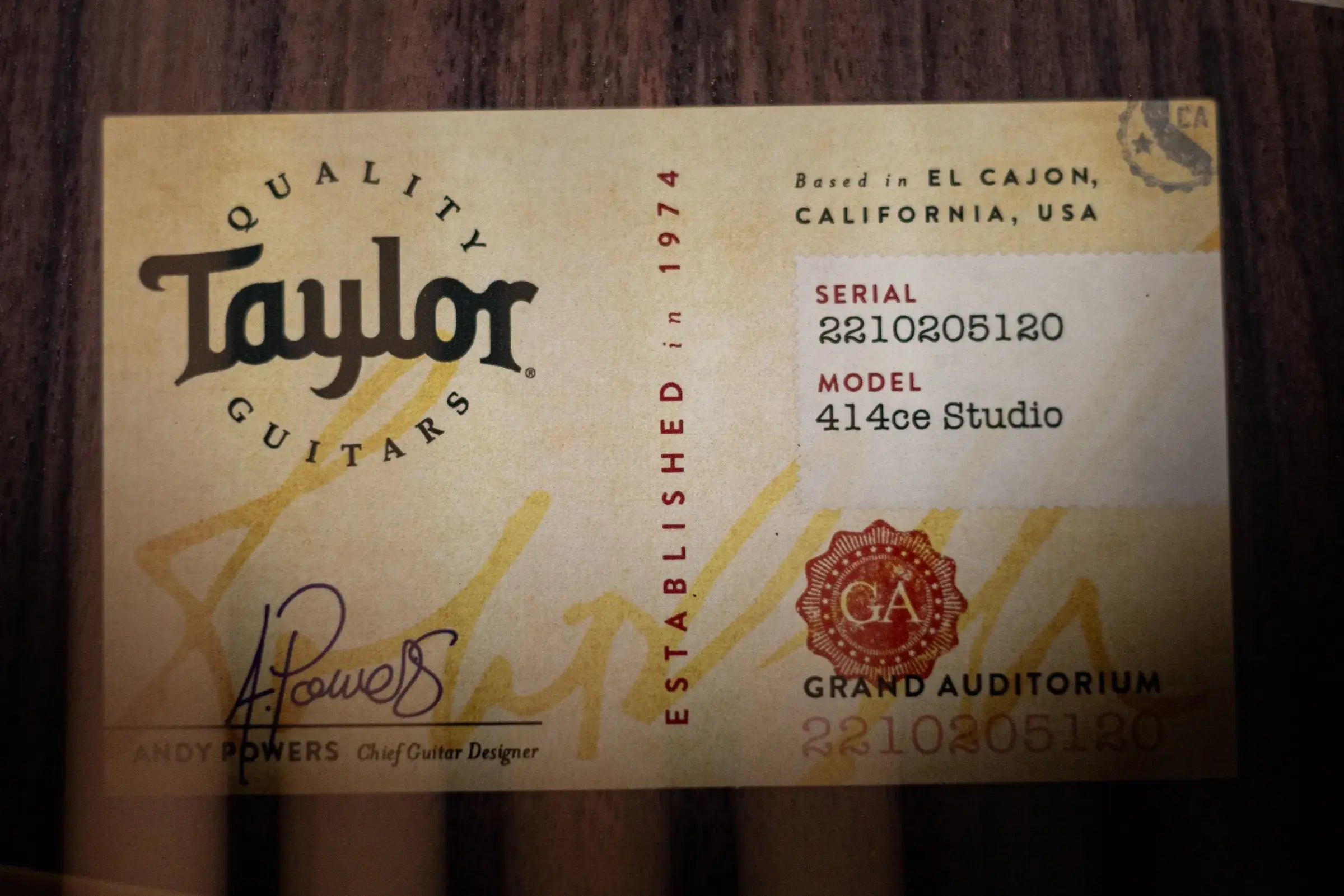 Taylor 414ce Studio Grand Auditorium Acoustic/Electric Guitar - Natural with Gig Bag