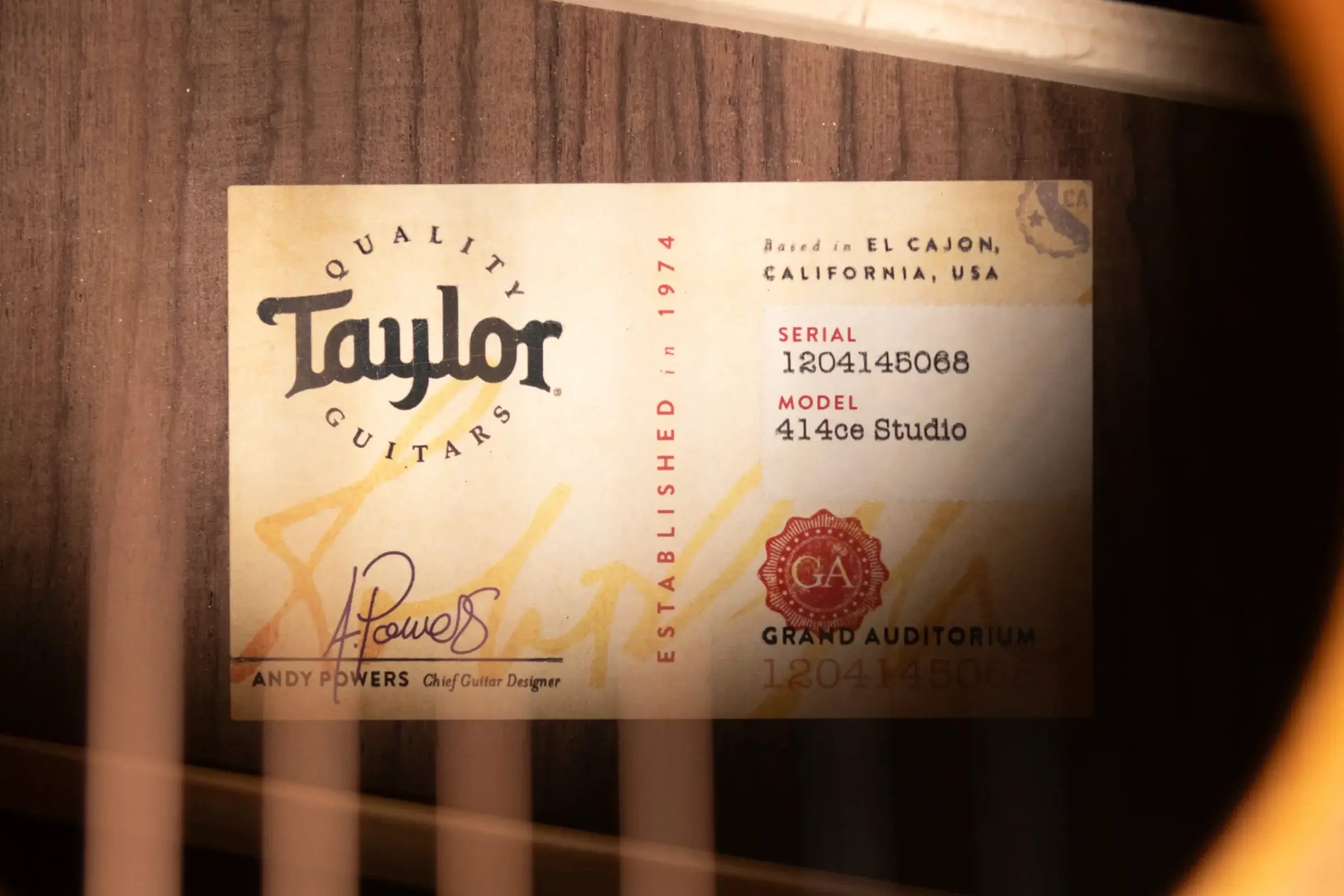 Taylor 414ce Studio Grand Auditorium Acoustic/Electric Guitar - Shaded Edge Burst Top with Gig Bag - Factory Demo