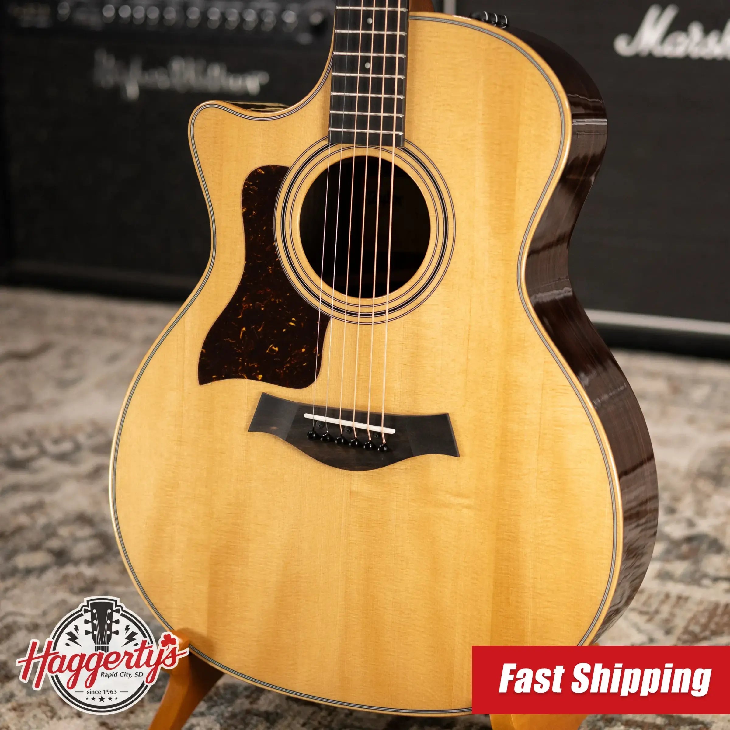 Taylor 414ce Studio Left-Handed Grand Auditorium Acoustic/Electric Guitar - Natural with Gig Bag