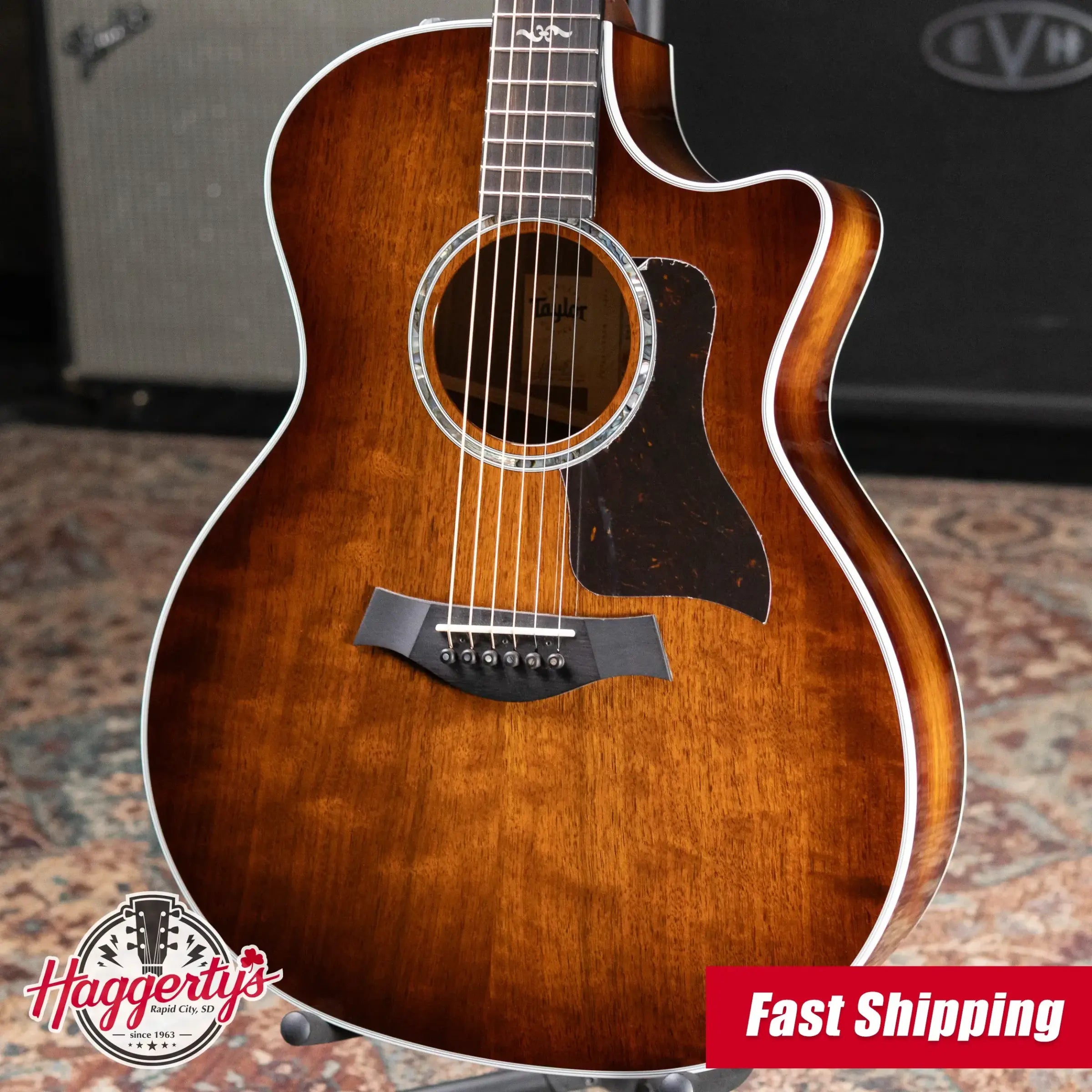 Taylor 424ce Special Edition Grand Auditorium Acoustic/Electric Guitar - Shaded Edge Burst with Hardshell Case