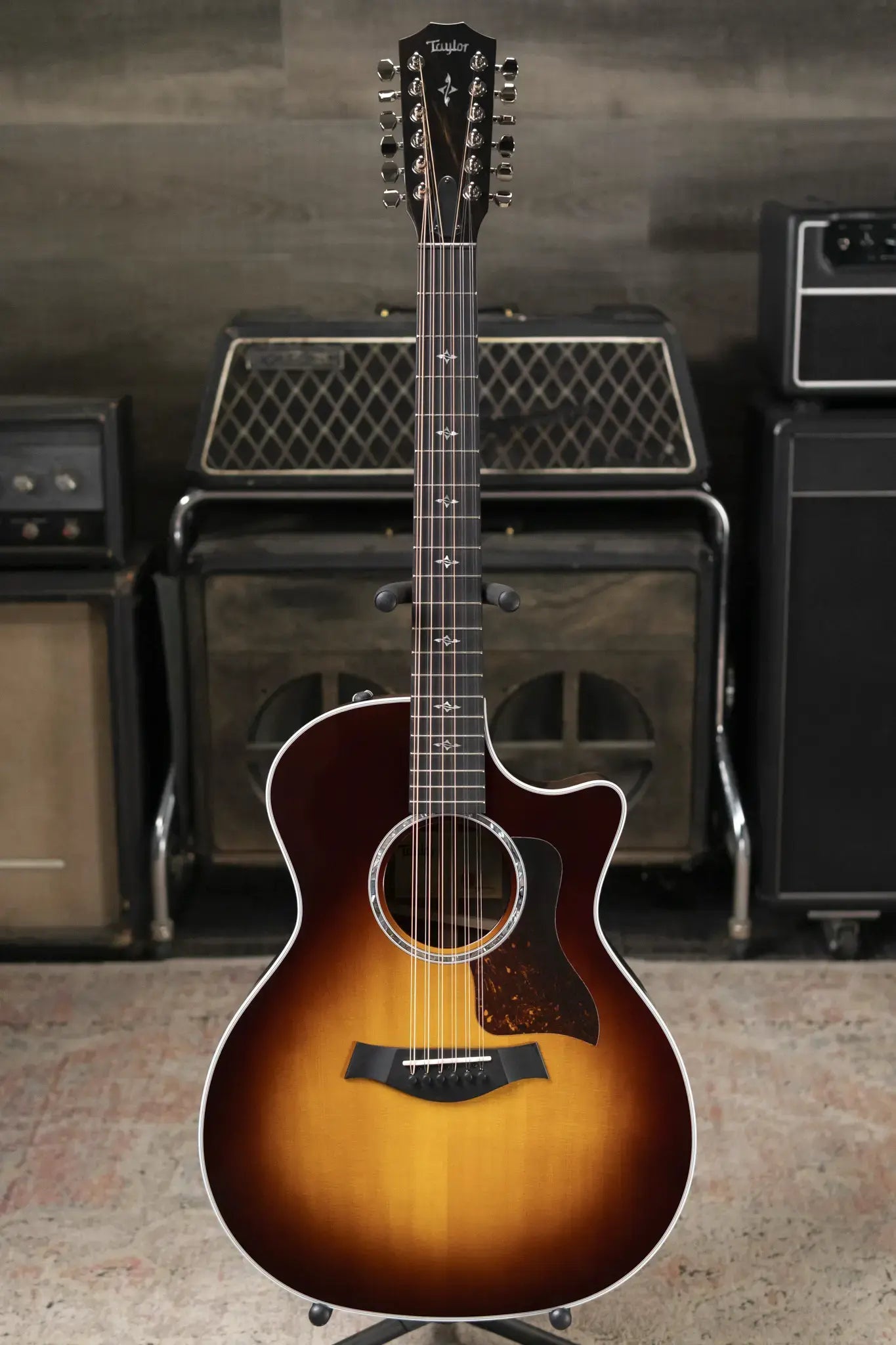 Taylor 454ce-R 12-String Grand Auditorium Acoustic/Electric Guitar - Sunburst Top with Hardshell Case