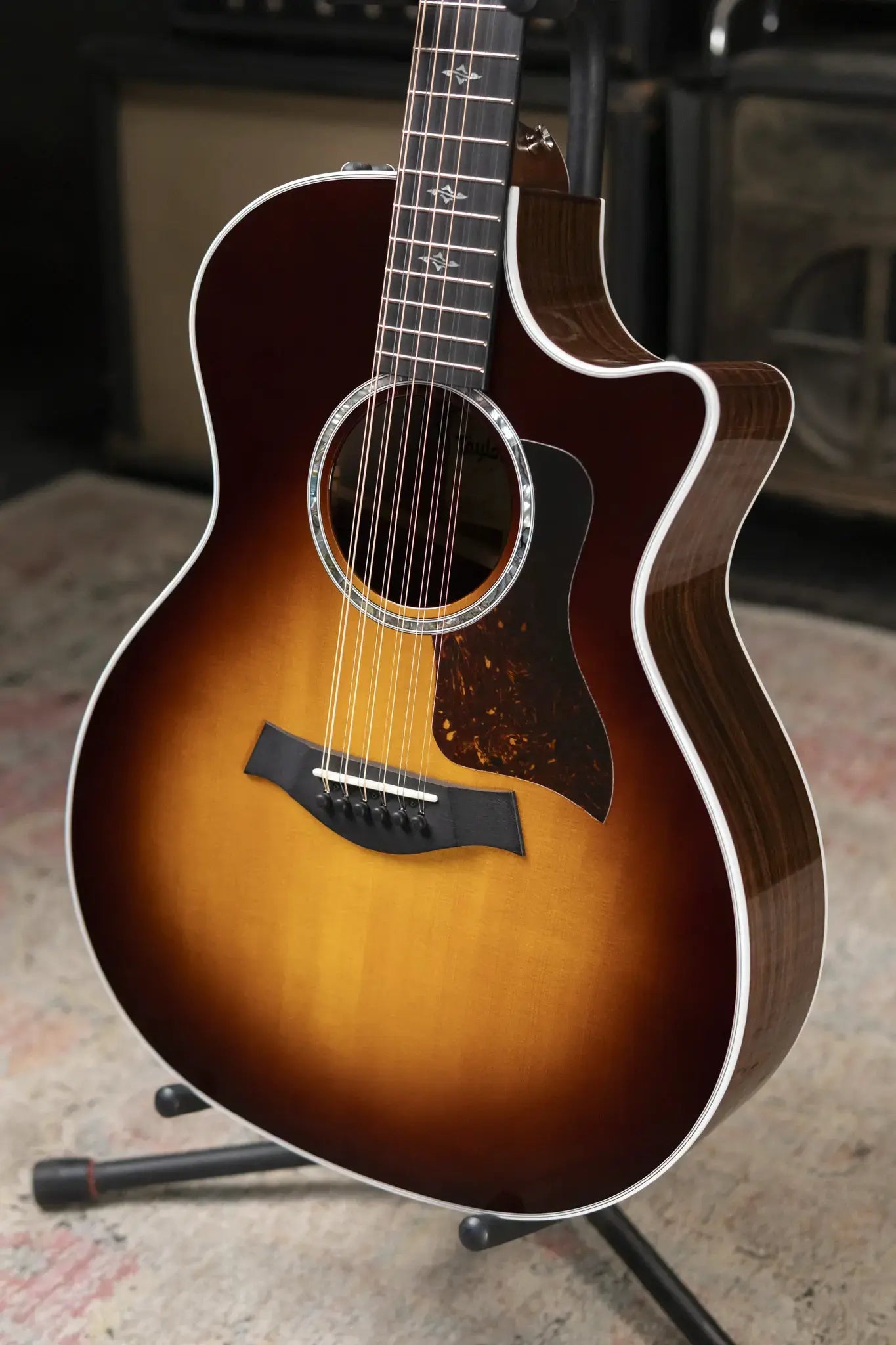 Taylor 454ce-R 12-String Grand Auditorium Acoustic/Electric Guitar - Sunburst Top with Hardshell Case