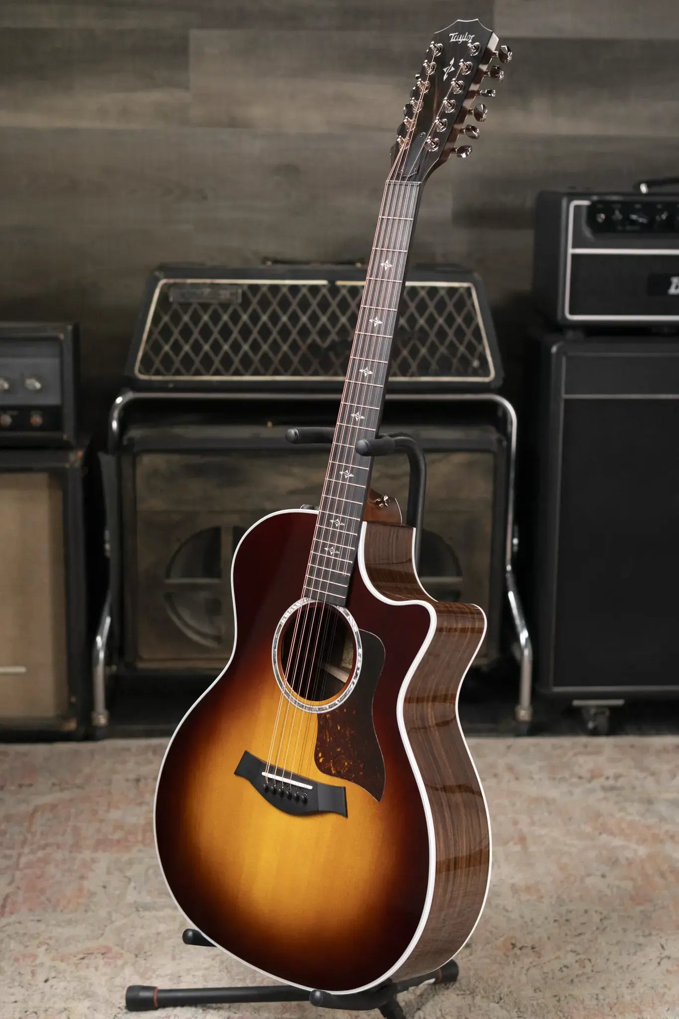 Taylor 454ce-R 12-String Grand Auditorium Acoustic/Electric Guitar - Sunburst Top with Hardshell Case