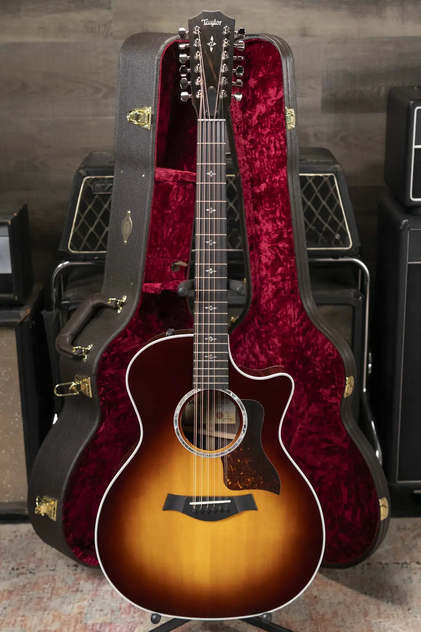 Taylor 454ce-R 12-String Grand Auditorium Acoustic/Electric Guitar - Sunburst Top with Hardshell Case