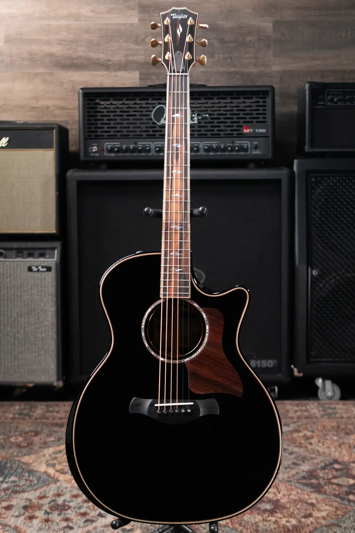 Taylor Builder's Edition 814ce Blacktop Grand Auditorium Acoustic/Electric Guitar with Hardshell Case