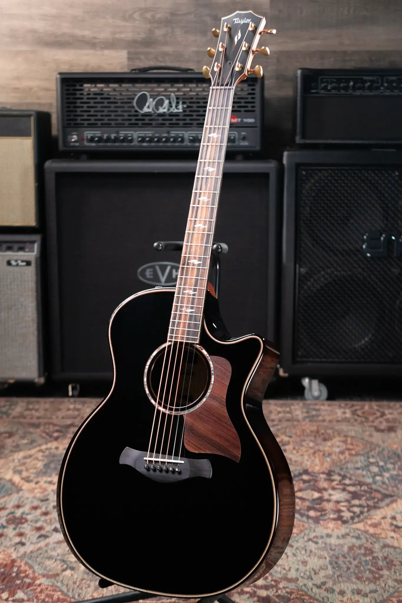 Taylor Builder's Edition 814ce Blacktop Grand Auditorium Acoustic/Electric Guitar with Hardshell Case