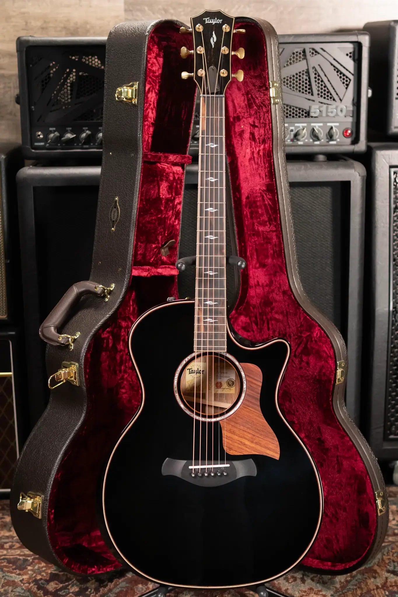Taylor Builder's Edition 814ce Grand Auditorium Acoustic/Electric Guitar - Blacktop with Hardshell Case