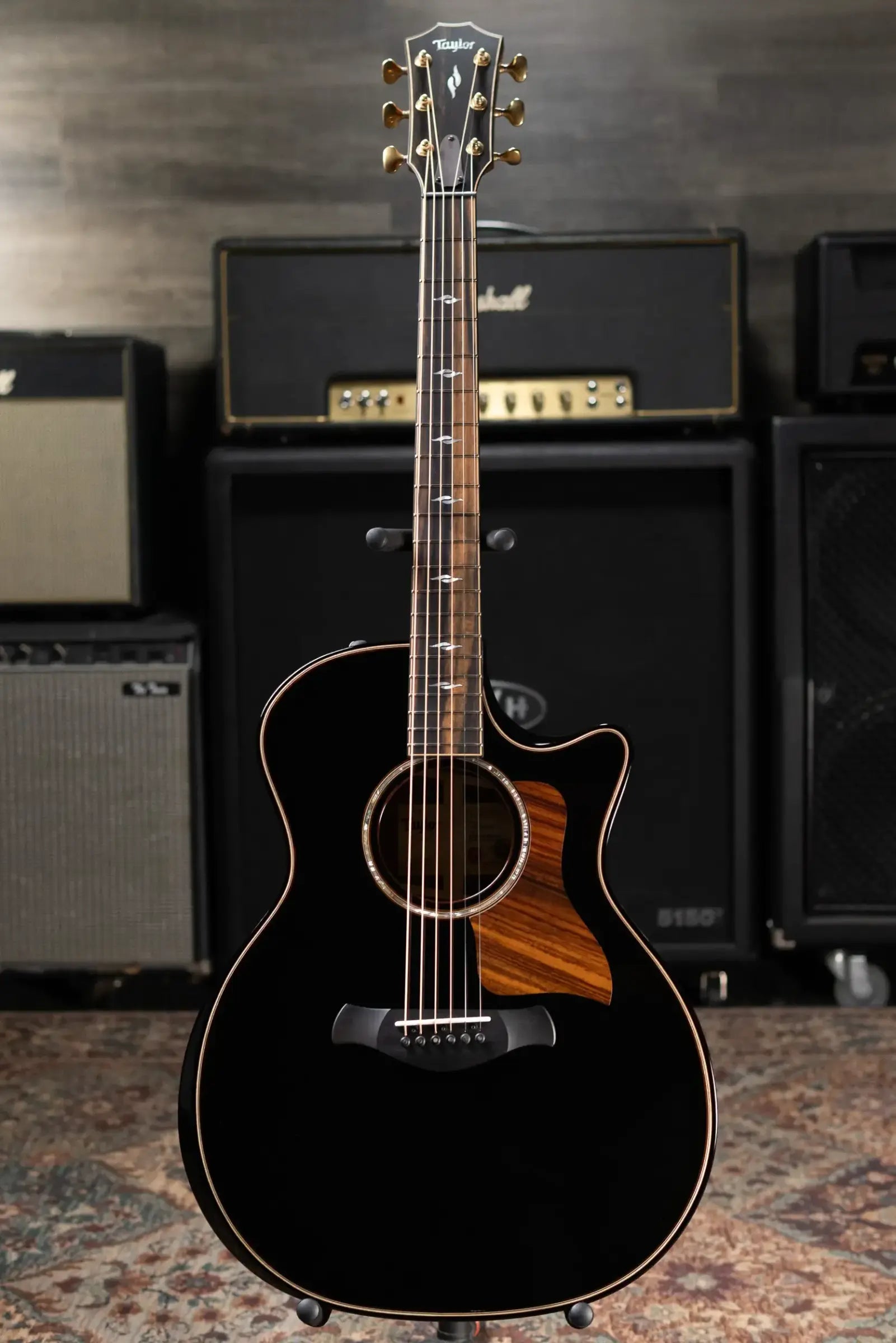 Taylor Builder's Edition 814ce Grand Auditorium Acoustic/Electric Guitar - Blacktop with Hardshell Case