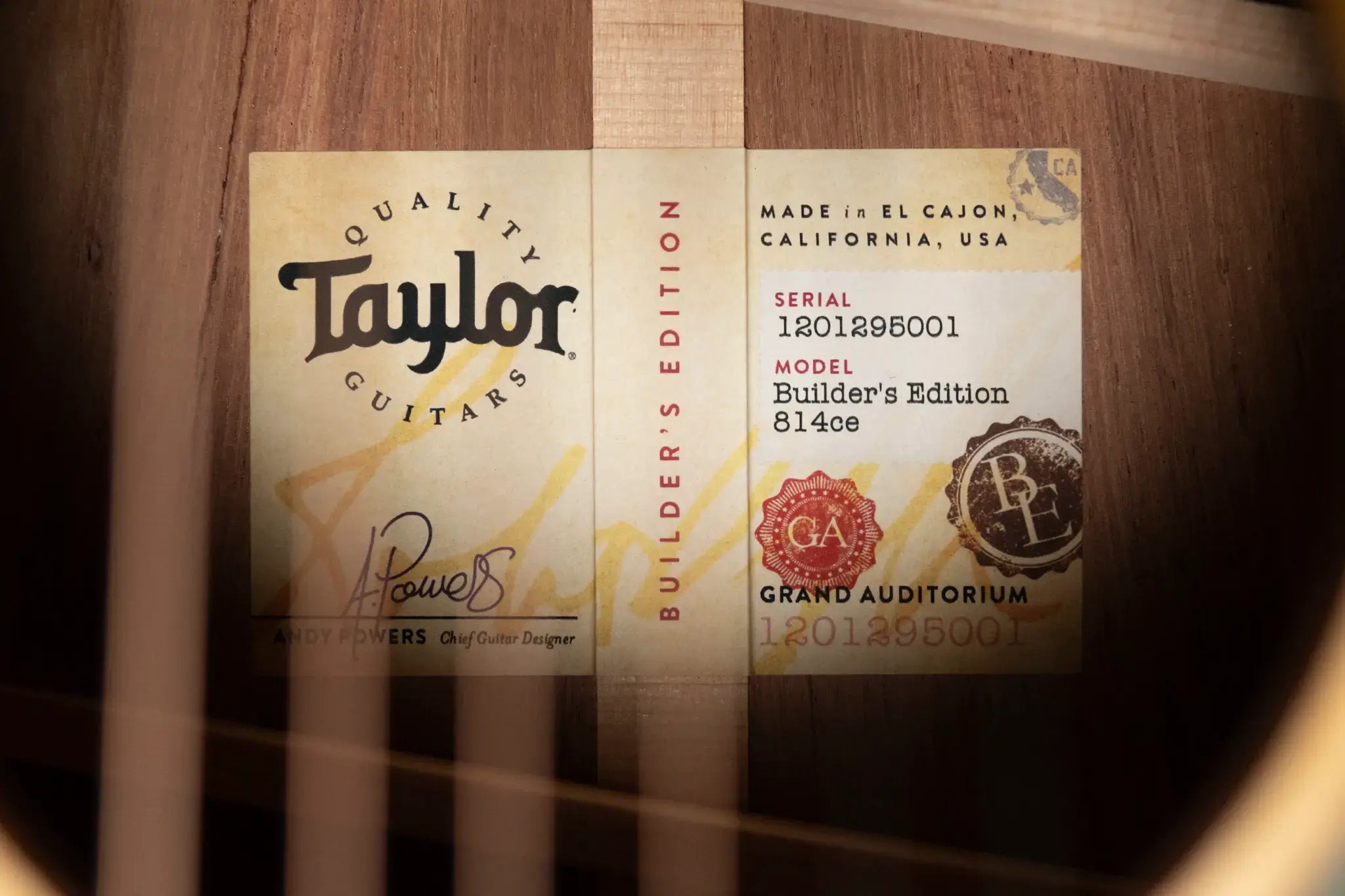 Taylor Builder's Edition 814ce Grand Auditorium Acoustic/Electric Guitar - Shaded Edge Burst with Hardshell Case