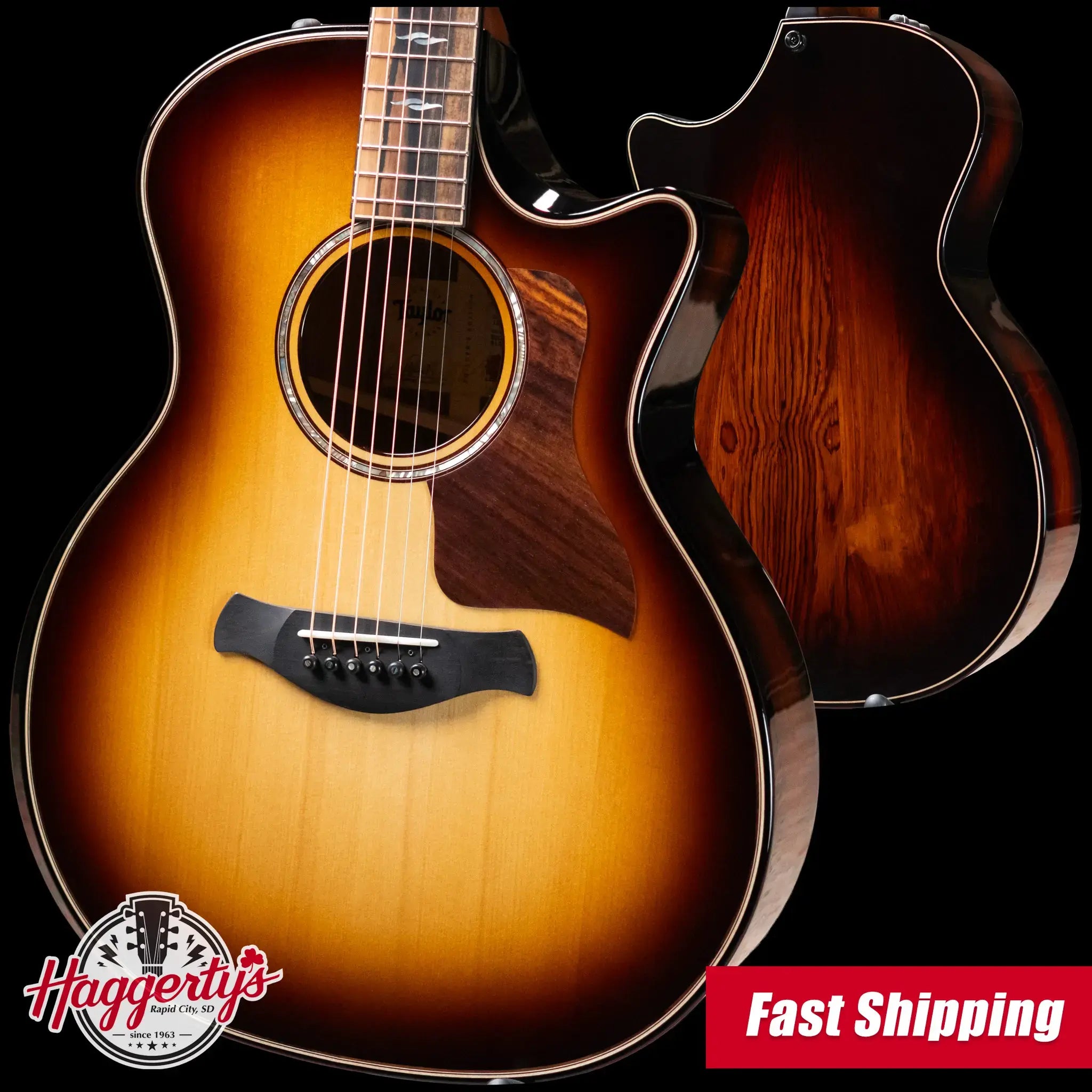 Taylor Builder's Edition 814ce Grand Auditorium Acoustic/Electric Guitar - Shaded Edge Burst with Hardshell Case - Factory Demo