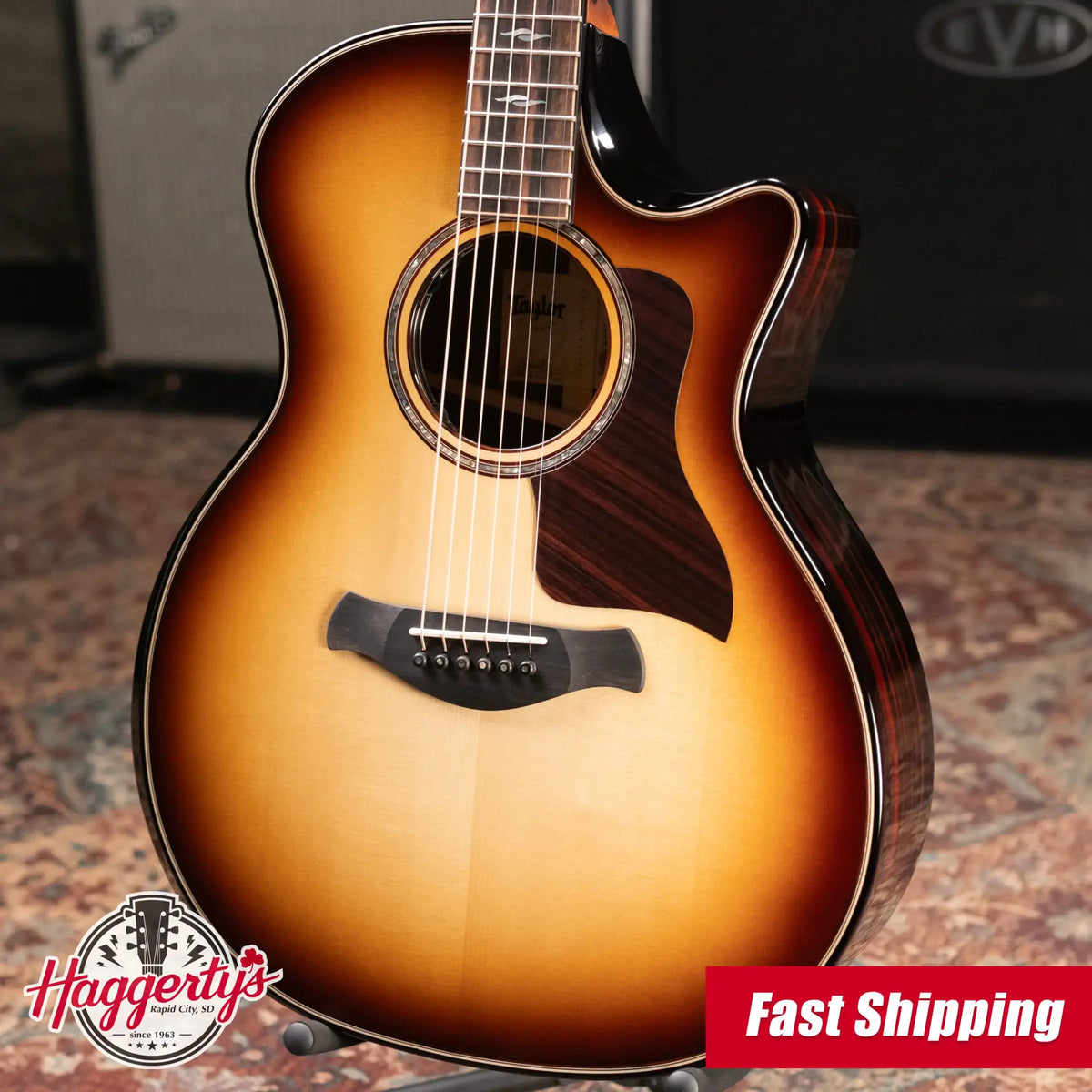 Taylor (1 of 42) Builder's Edition 814ce LTD Grand Auditorium Acoustic/Electric Guitar - Macassar Ebony with Hardshell Case - Demo