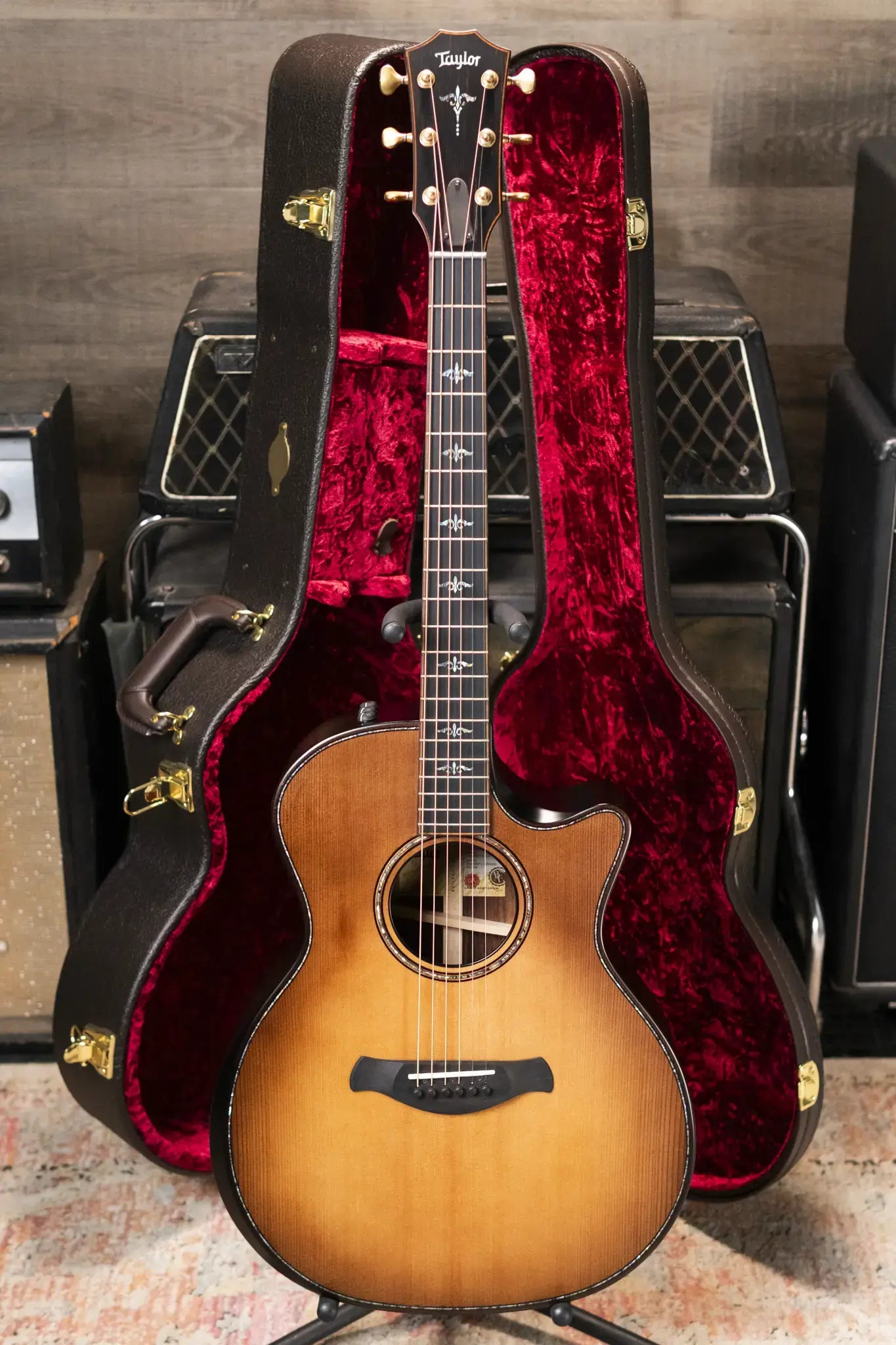 Taylor Builder's Edition 914ce Grand Auditorium Acoustic/Electric Guitar - Wild Honey Burst with Hardshell Case