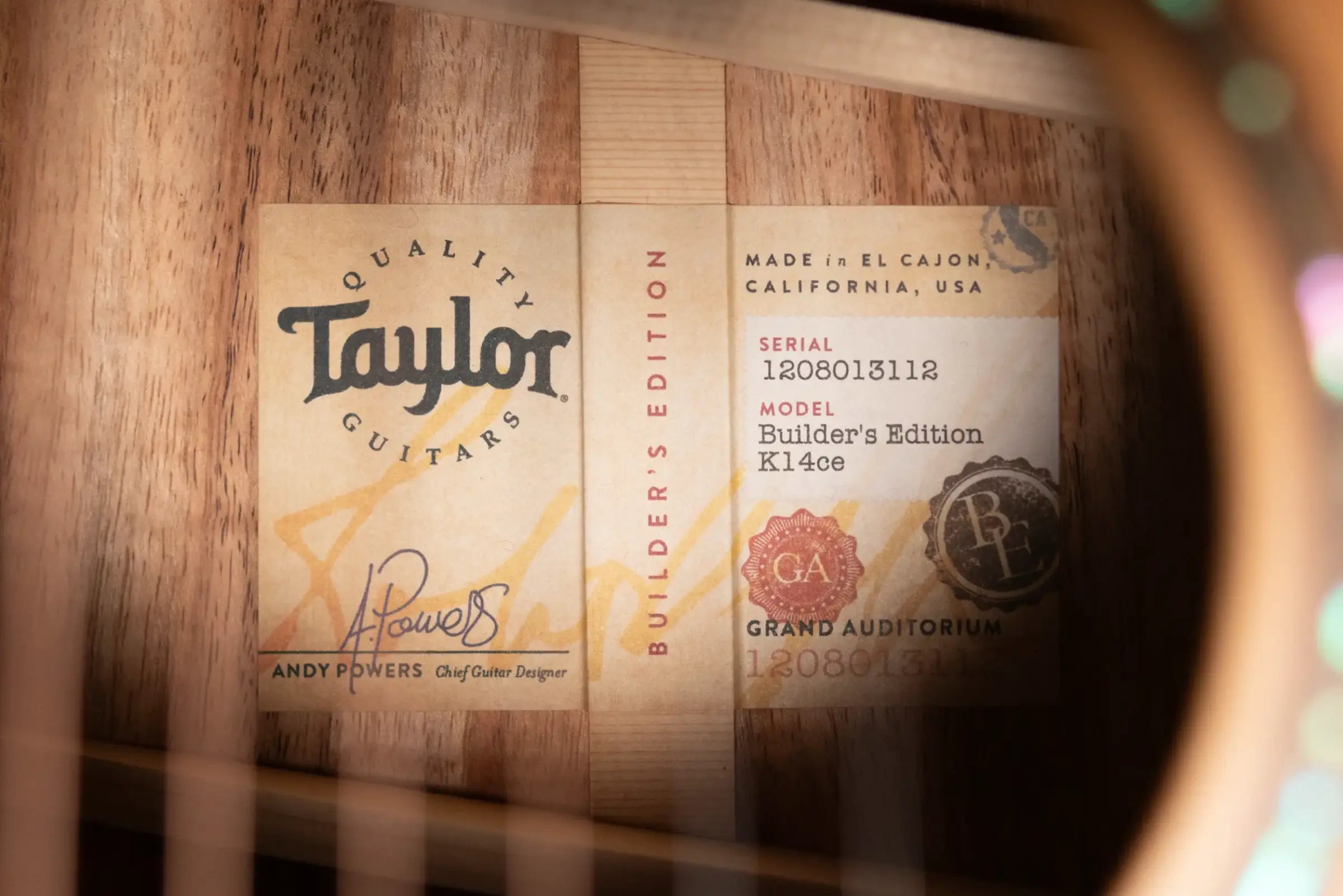 Taylor Builder's Edition K14ce Acoustic-Electric Guitar - Natural with Hardshell Case - Used