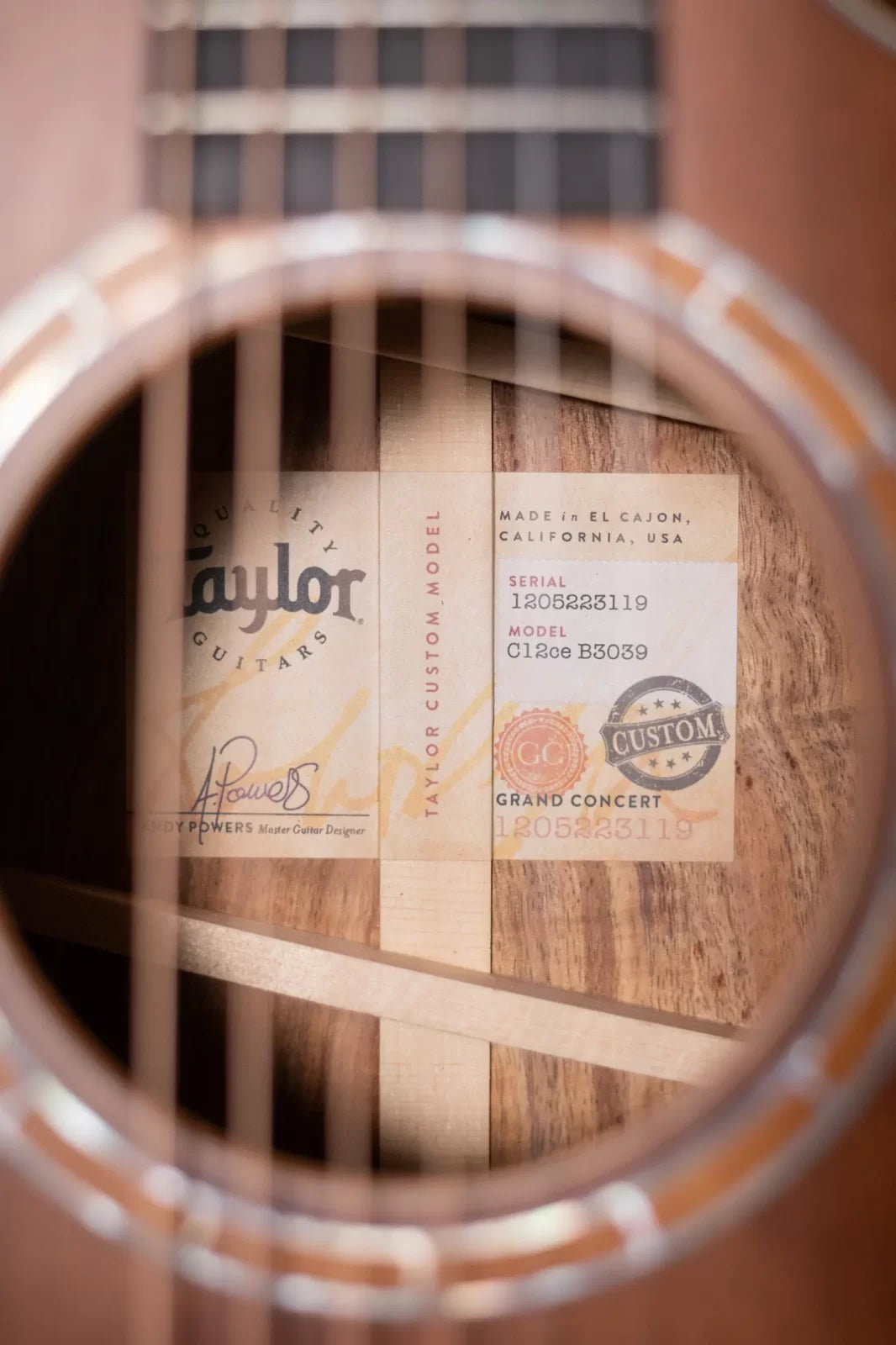 Taylor Custom Catch 2023 C12ce #39 Grand Concert Koa/Sinker Redwood with Hardshell Case