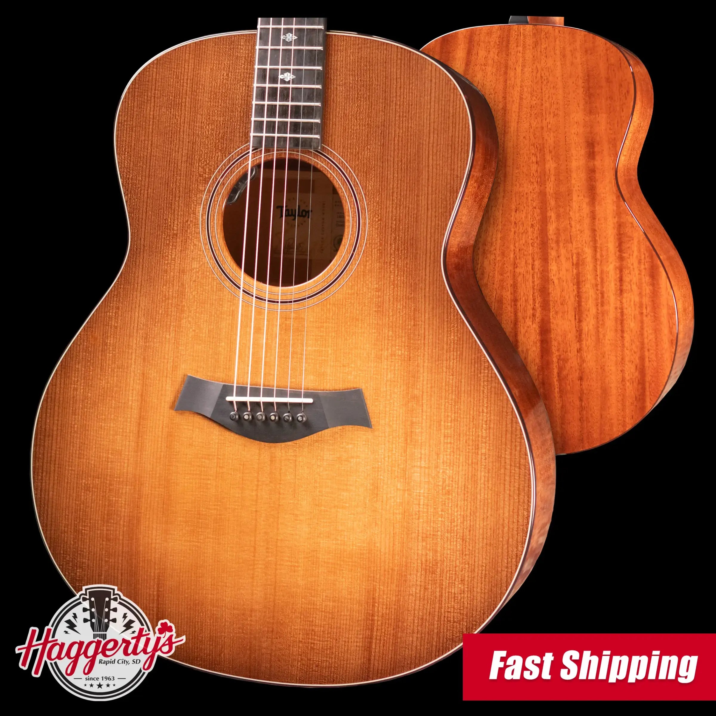 Taylor Custom 318e Mahogany/Torrefied Sitka Grand Orchestra Acoustic/Electric Guitar - Wild Honey Burst Top with Hardshell Case - Factory Demo
