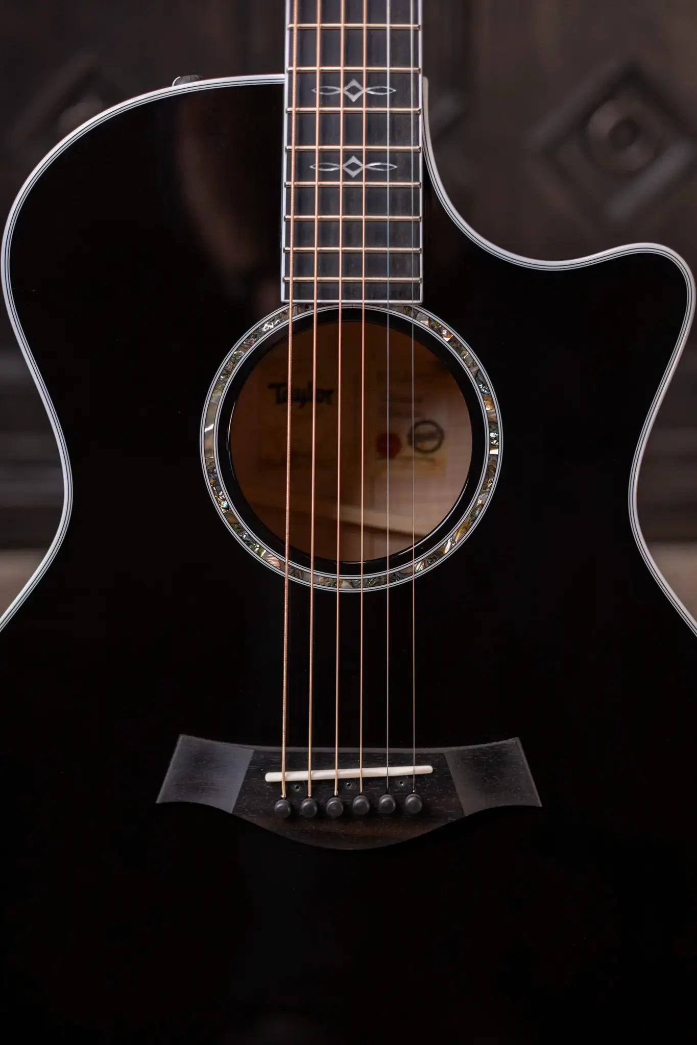 Taylor Custom 614ce Grand Auditorium Acoustic/Electric - Transparent Black with Hardshell Case