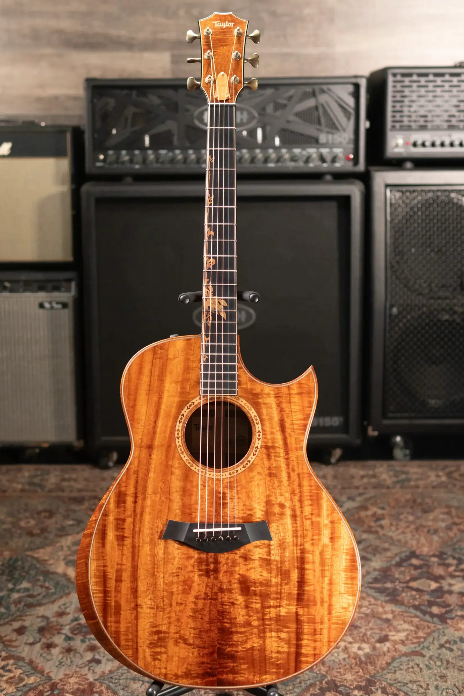Taylor Custom C28ce AA Koa Grand Orchestra Acoustic/Electric Guitar with Hardshell Case - Used