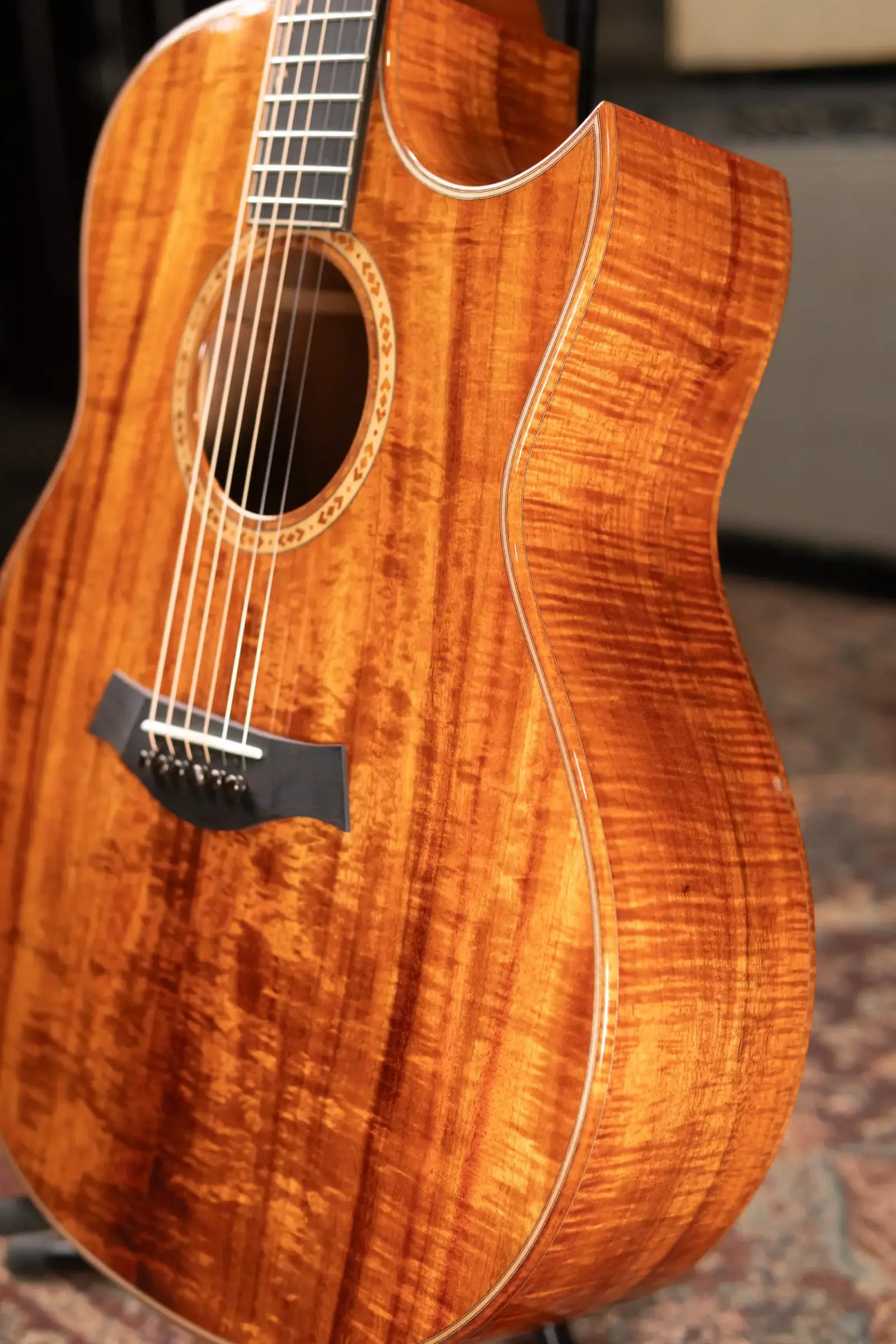 Taylor Custom C28ce AA Koa Grand Orchestra Acoustic/Electric Guitar with Hardshell Case - Used