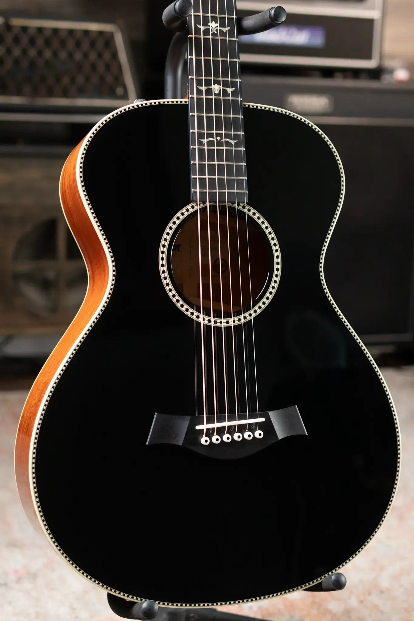 Taylor Custom Shop Grand Concert 12-Fret Acoustic/Electric - Black Top Mahogany/Mahogany with Hardshell Case