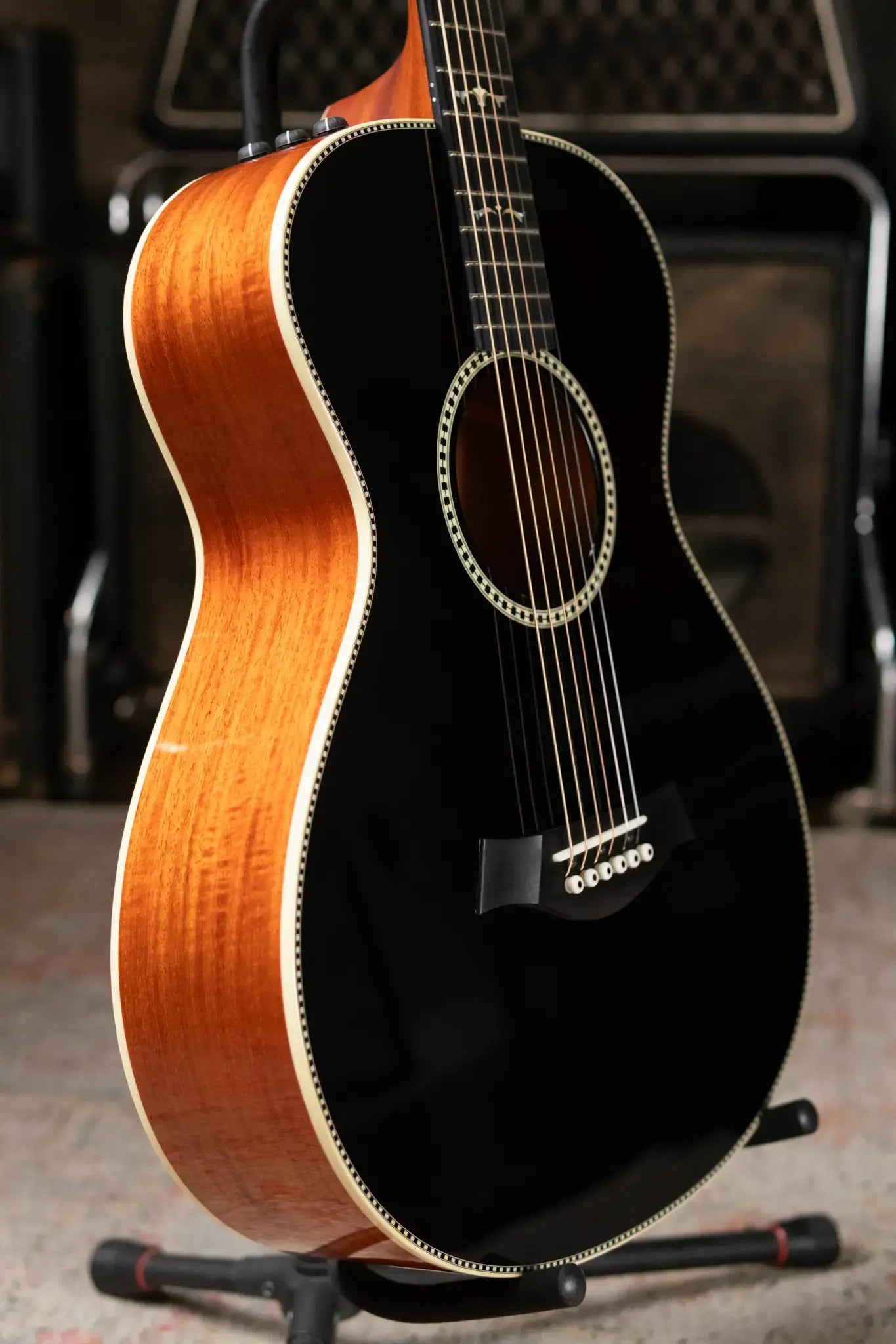 Taylor Custom Shop Grand Concert 12-Fret Acoustic/Electric - Black Top Mahogany/Mahogany with Hardshell Case