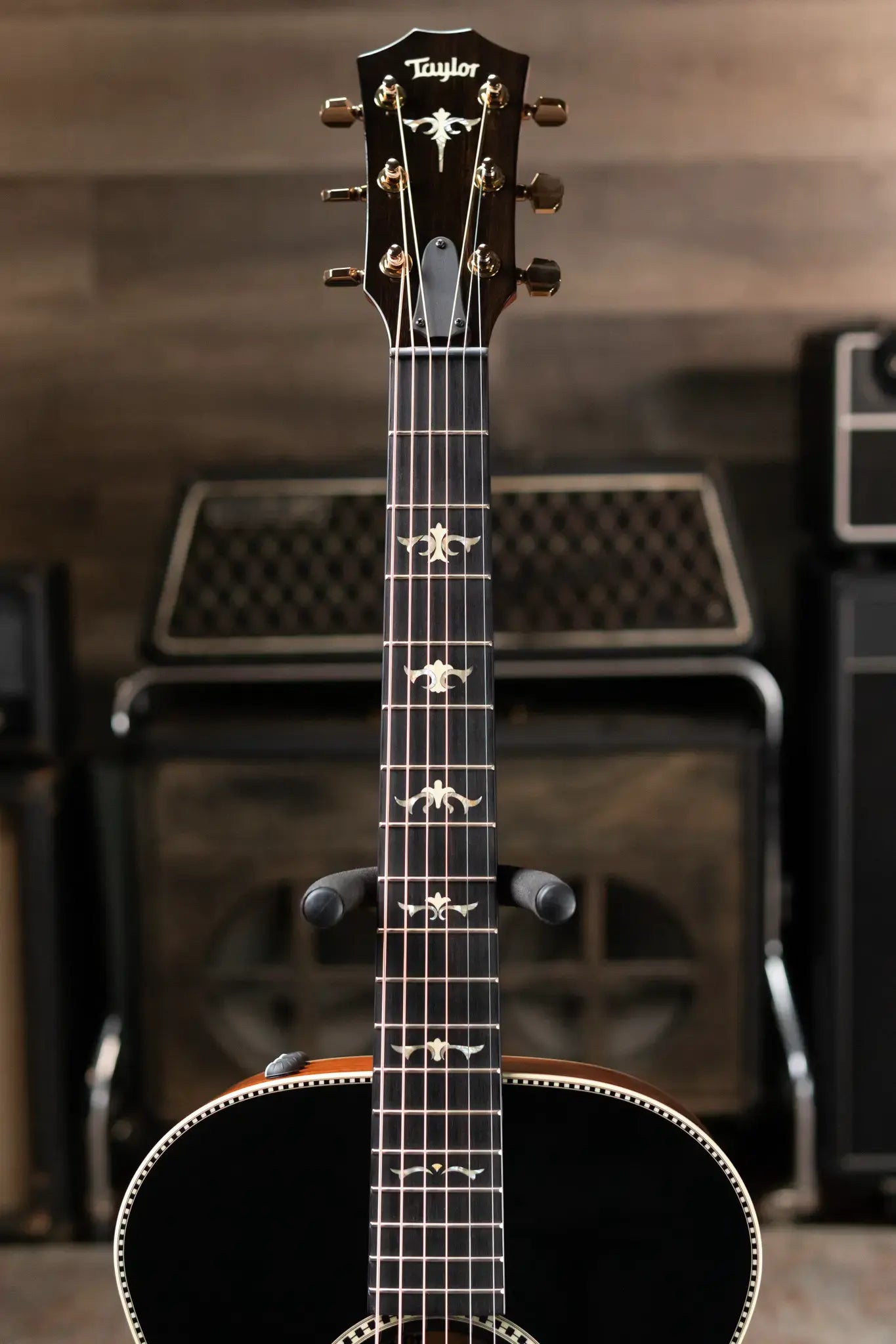 Taylor Custom Shop Grand Concert 12-Fret Acoustic/Electric - Black Top Mahogany/Mahogany with Hardshell Case