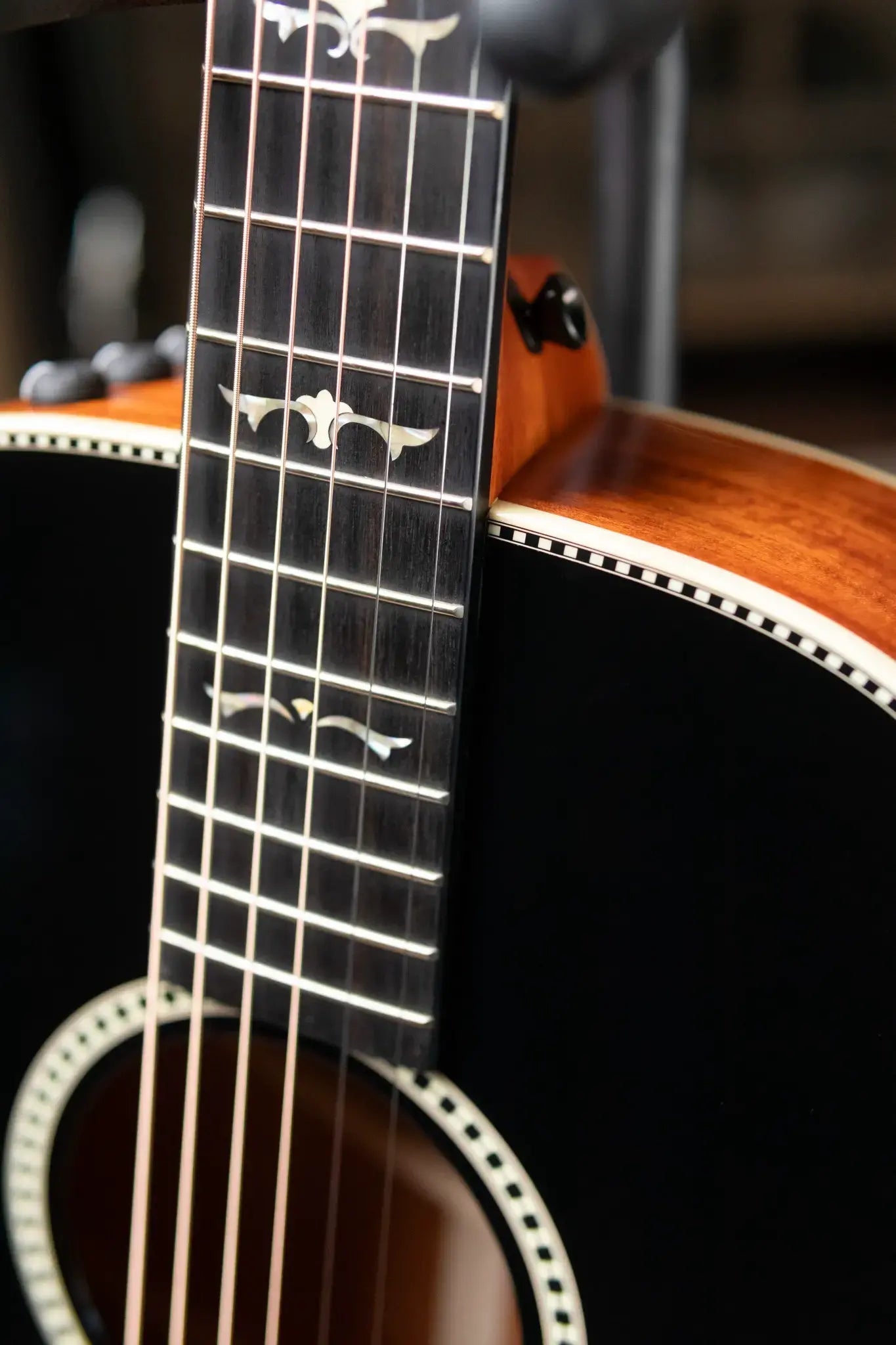 Taylor Custom Shop Grand Concert 12-Fret Acoustic/Electric - Black Top Mahogany/Mahogany with Hardshell Case
