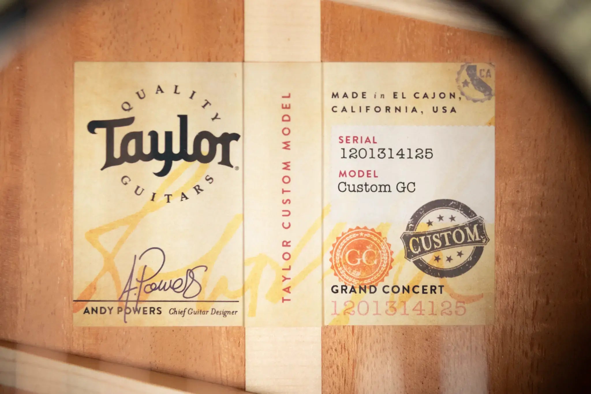 Taylor Custom Shop Grand Concert 12-Fret Acoustic/Electric - Black Top Mahogany/Mahogany with Hardshell Case