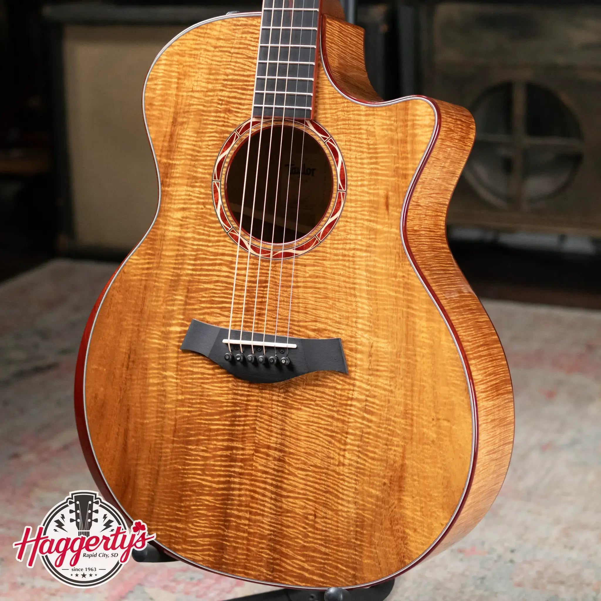 Taylor Custom Shop Master Grade Koa Grand Auditorium Acoustic/Electric Guitar with Hardshell Case - Used