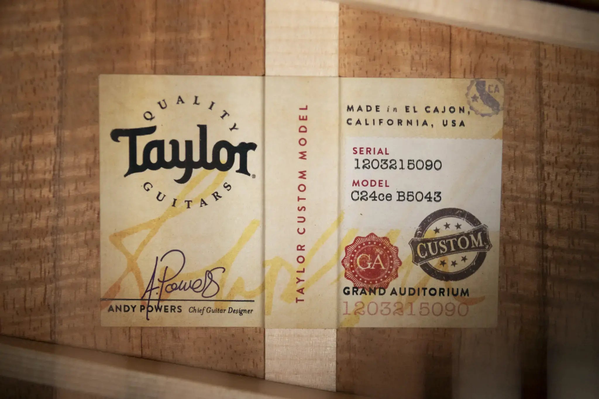 Taylor Custom Shop 2025 Catch Event #43 Grand Auditorium Acoustic/Electric Guitar - AA Koa with Hardshell Case