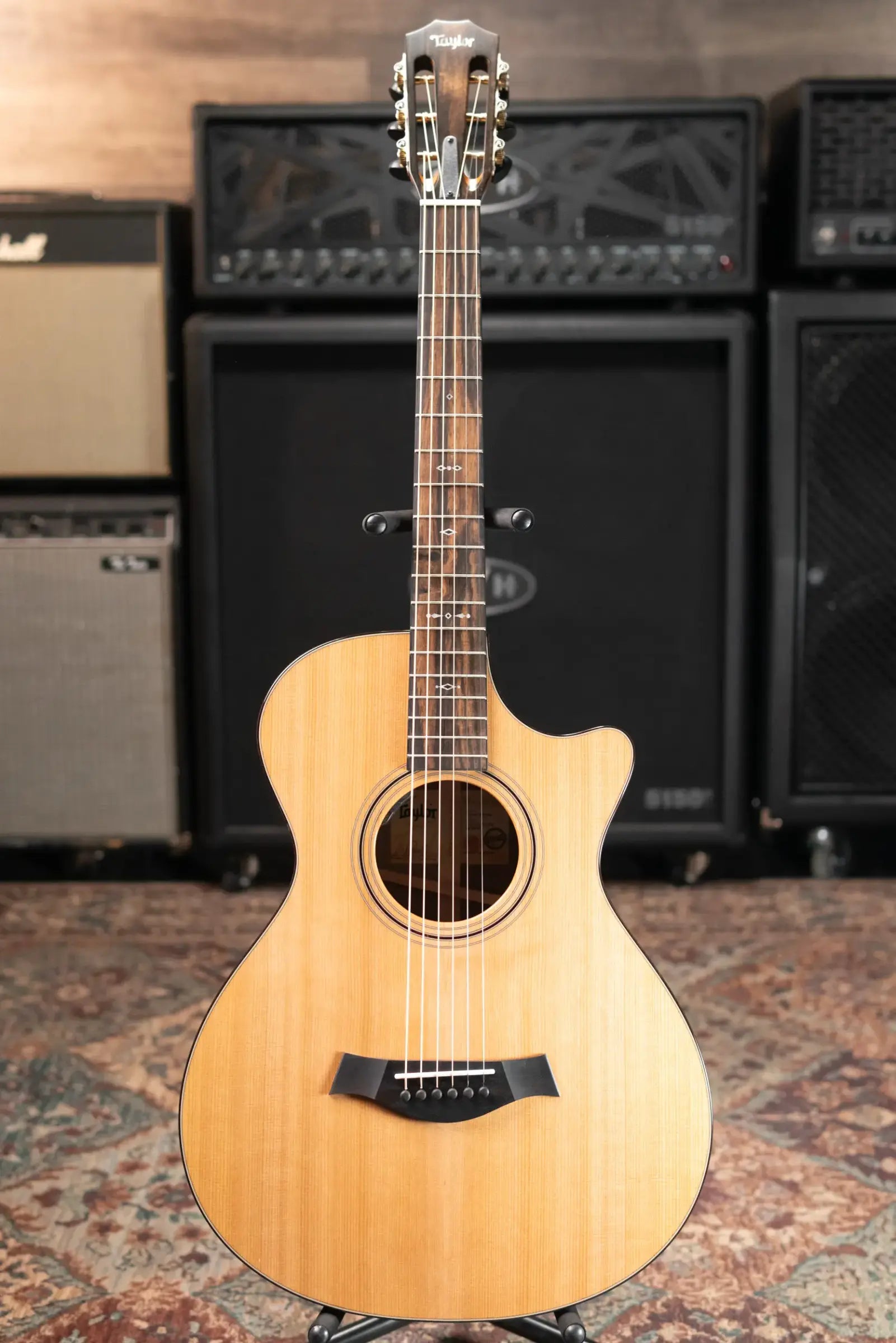 Taylor Custom Shop 312ce 12-Fret Grand Concert Acoustic/Electric Guitar - Walnut/Cedar with Hardshell Case - Factory Demo