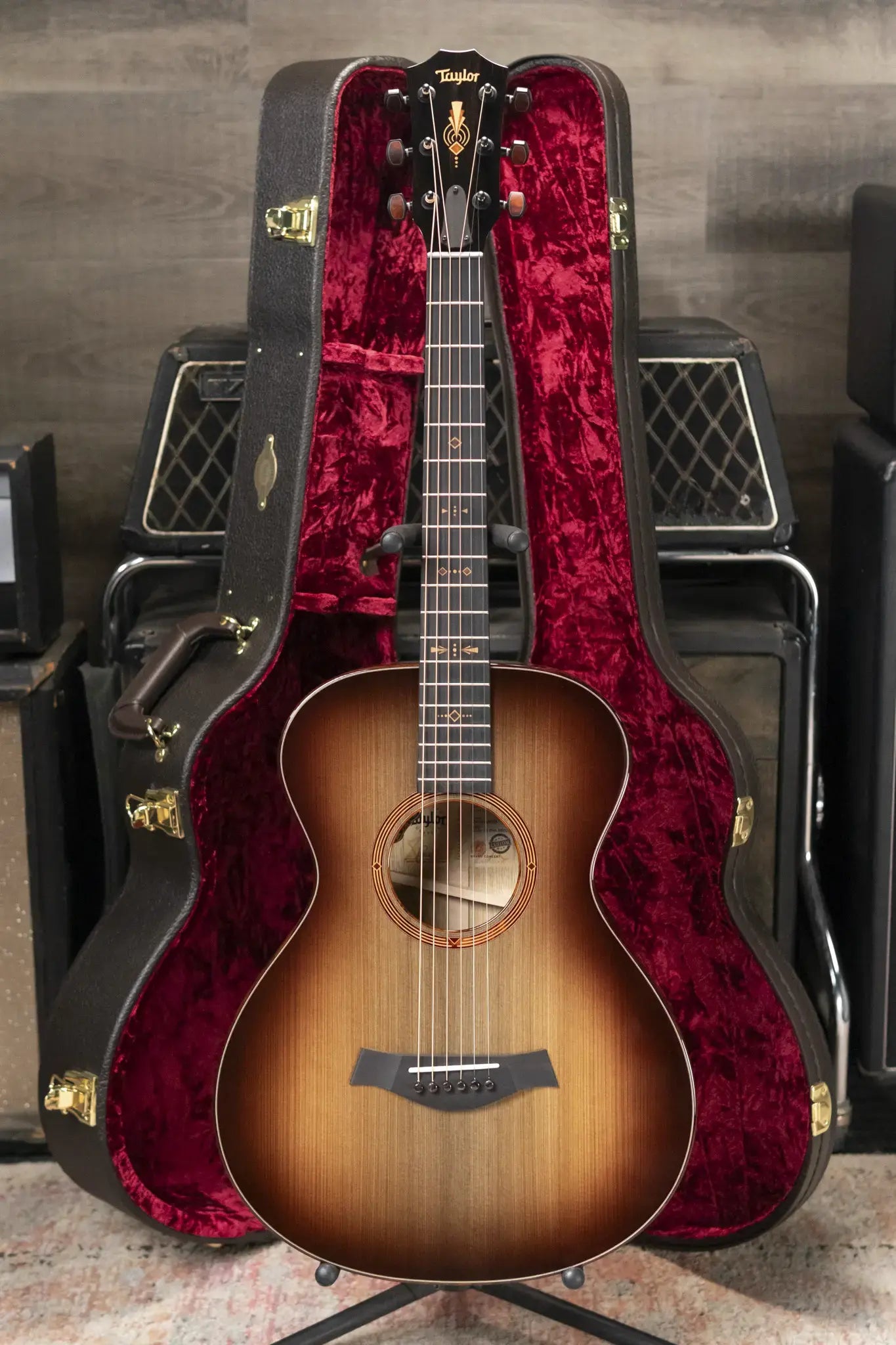 Taylor "The Monument" 1 of 20 C12e 12-Fret 2025 Catch Event #10 Grand Concert Acoustic/Electric Guitar - Black Limba/Sinker Cypress with Hardshell Case