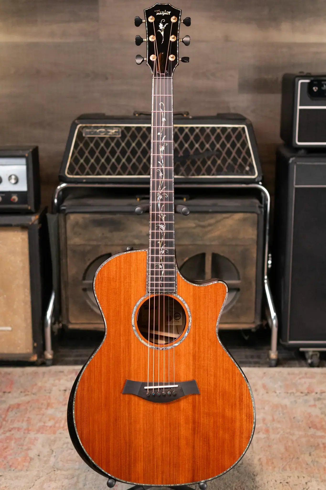 Taylor “Canela” 1 of 20 Custom Shop C14ce 2025 Catch Event #3 Grand Auditorium Acoustic/Electric Guitar - Black Limba/Redwood Hardshell Case
