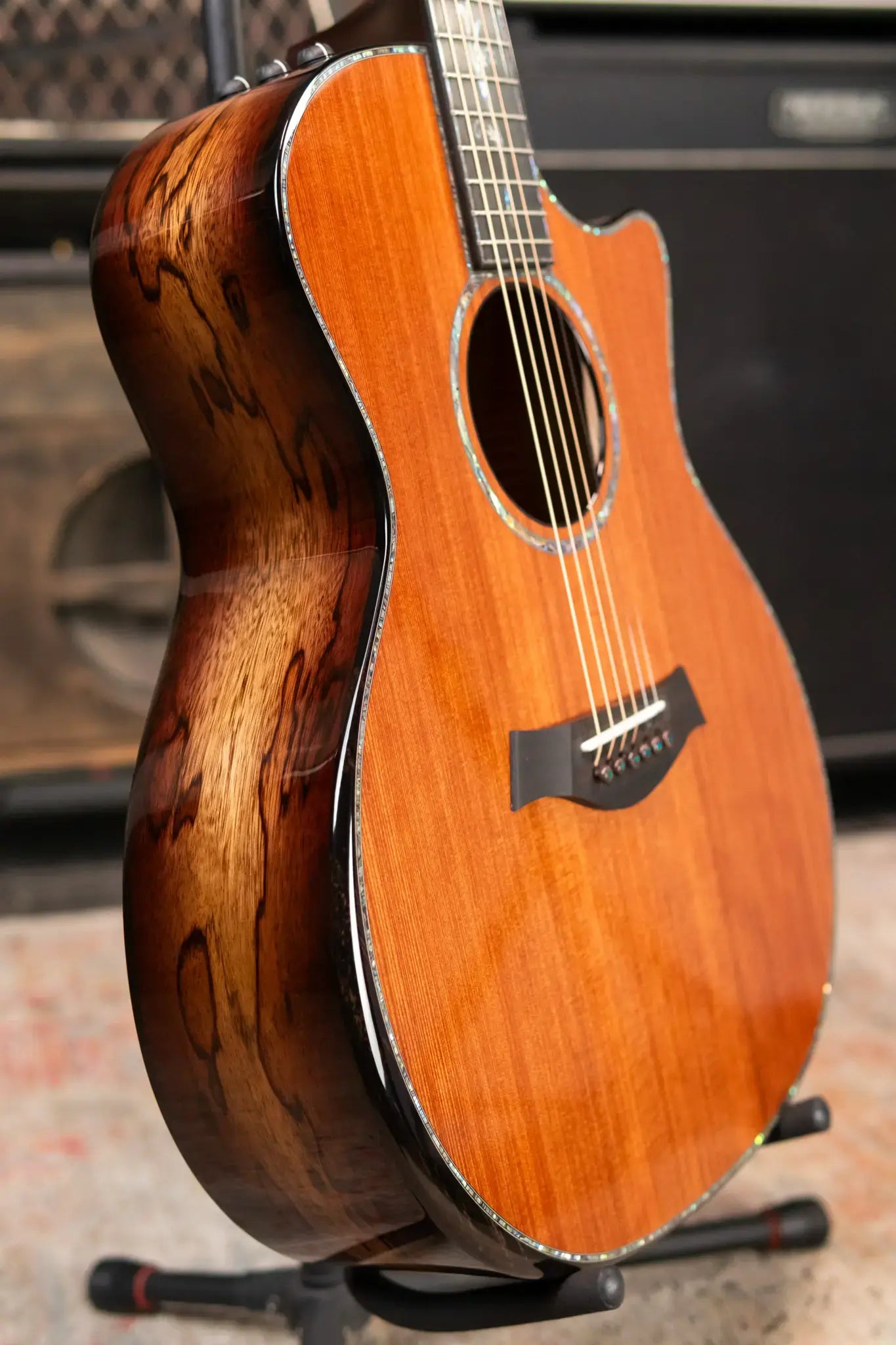 Taylor “Canela” 1 of 20 Custom Shop C14ce 2025 Catch Event #3 Grand Auditorium Acoustic/Electric Guitar - Black Limba/Redwood Hardshell Case