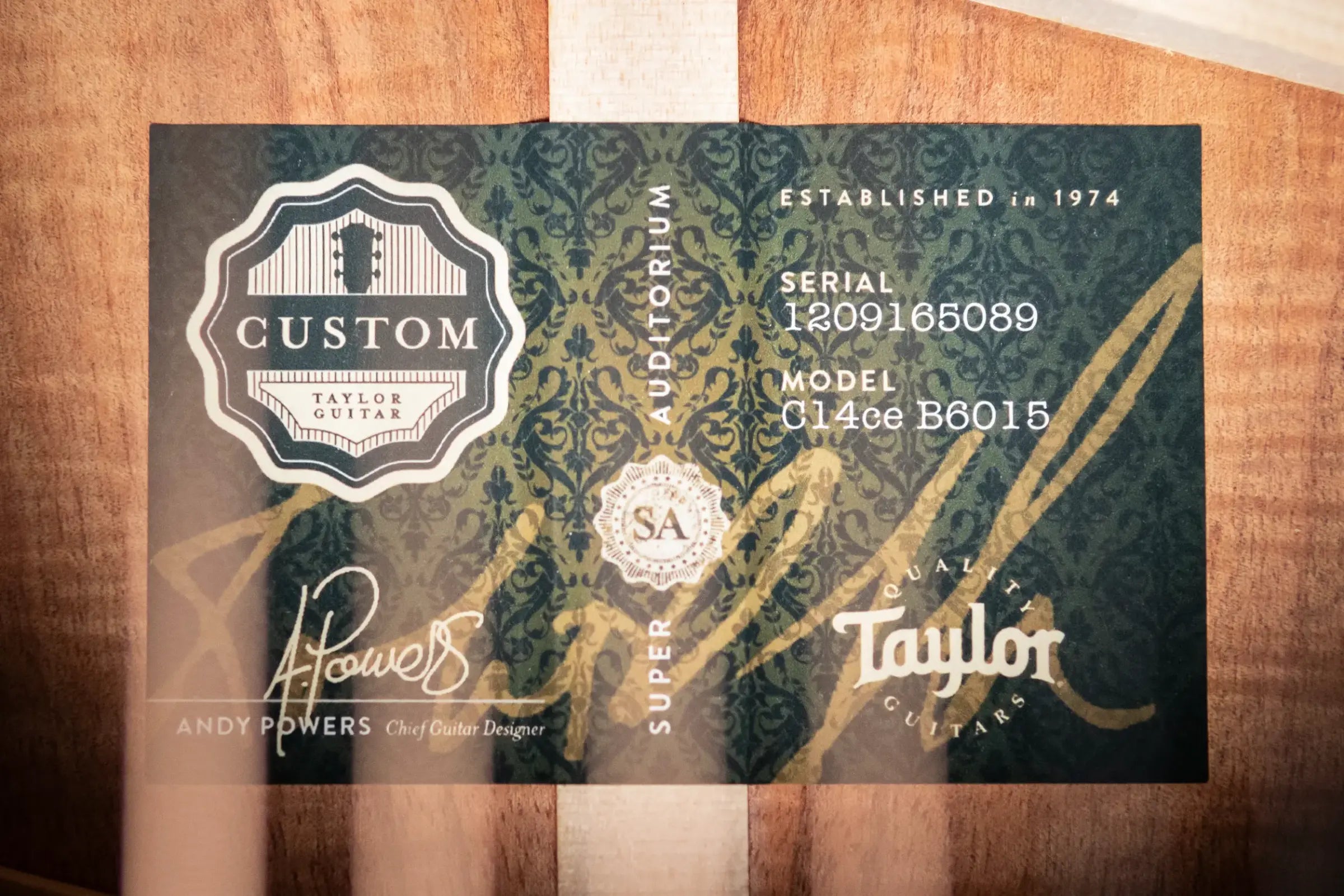 Taylor Custom Shop C14ce B6015 2026 Catch Custom #15 Gold Label Super Auditorium Acoustic/Electric Guitar with Hardshell Case