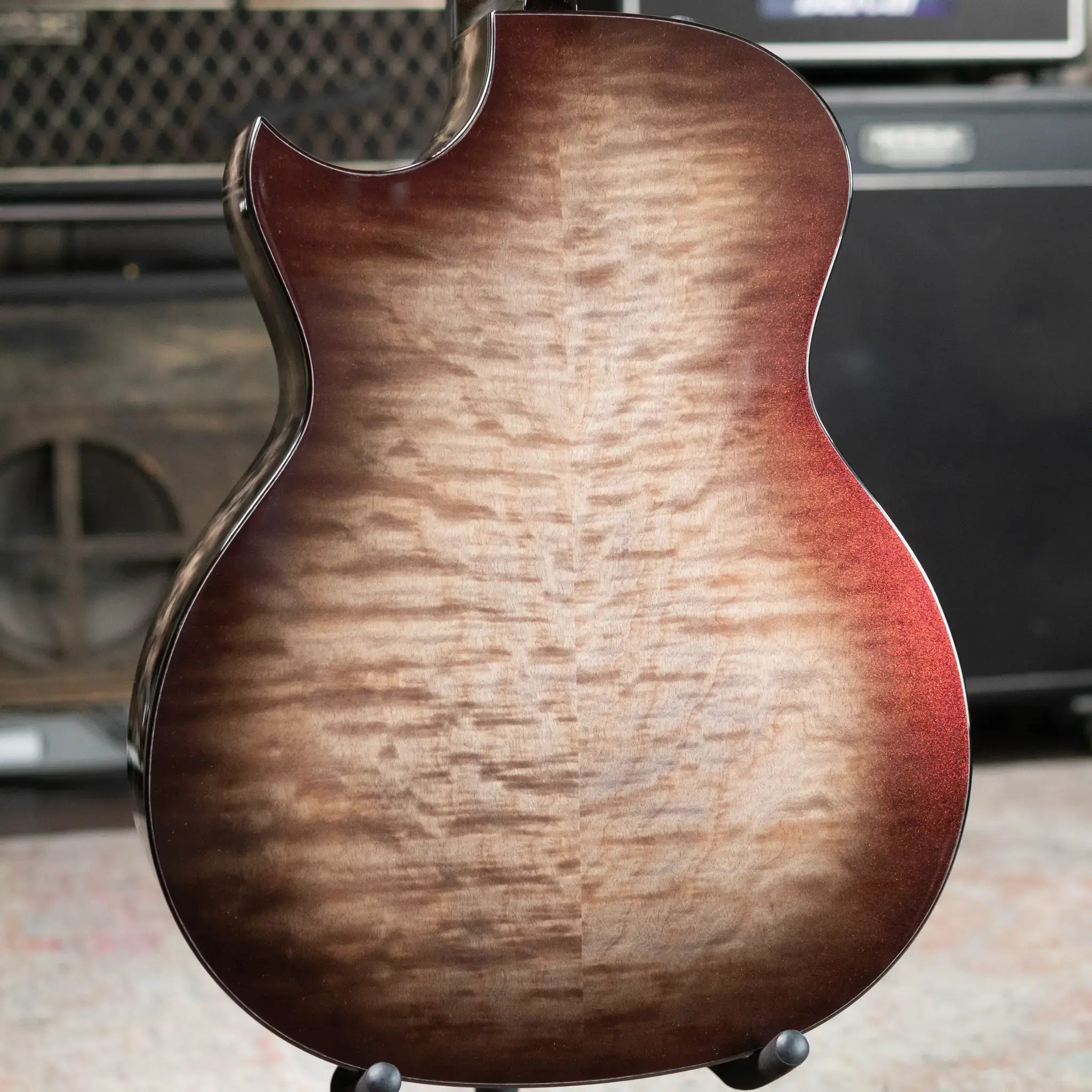 Taylor Custom Shop C14ce Grand Auditorium Quilt Maple Acoustic/Electric Guitar, Cranberry Color Shift with Hardshell Case