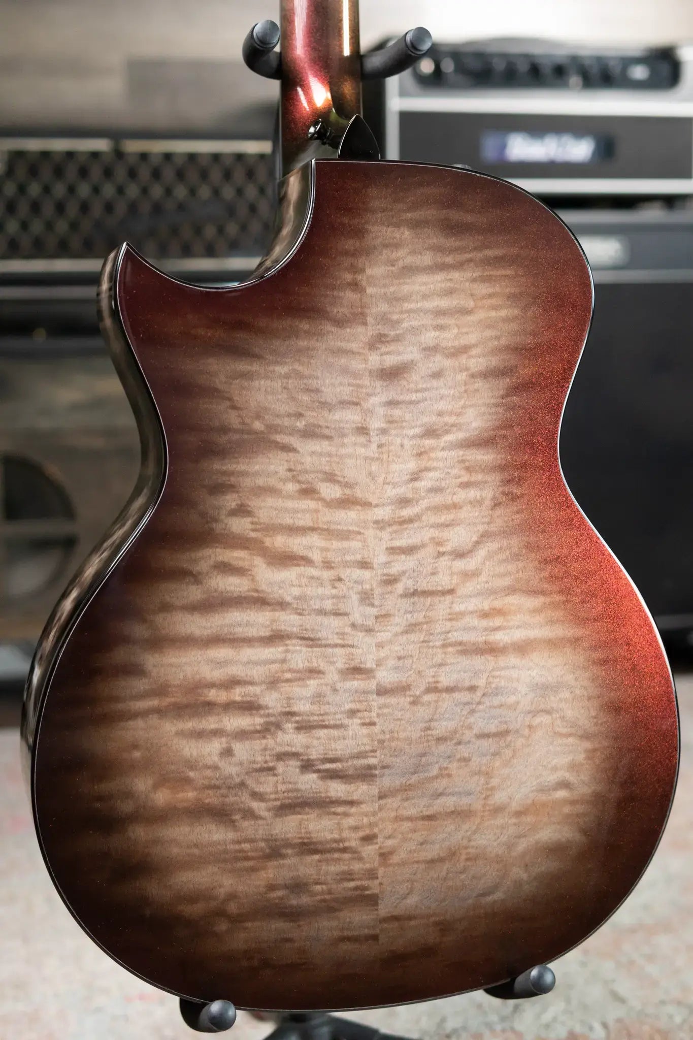 Taylor Custom Shop C14ce Grand Auditorium Quilt Maple Acoustic/Electric Guitar, Cranberry Color Shift with Hardshell Case