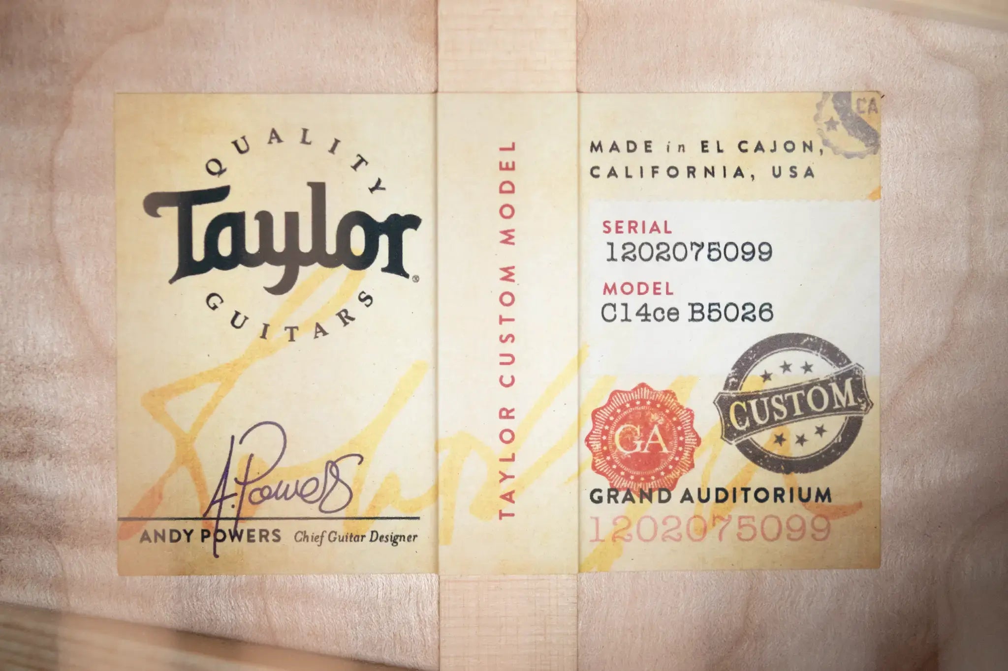 Taylor Custom Shop C14ce Grand Auditorium Quilt Maple Acoustic/Electric Guitar, Cranberry Color Shift with Hardshell Case