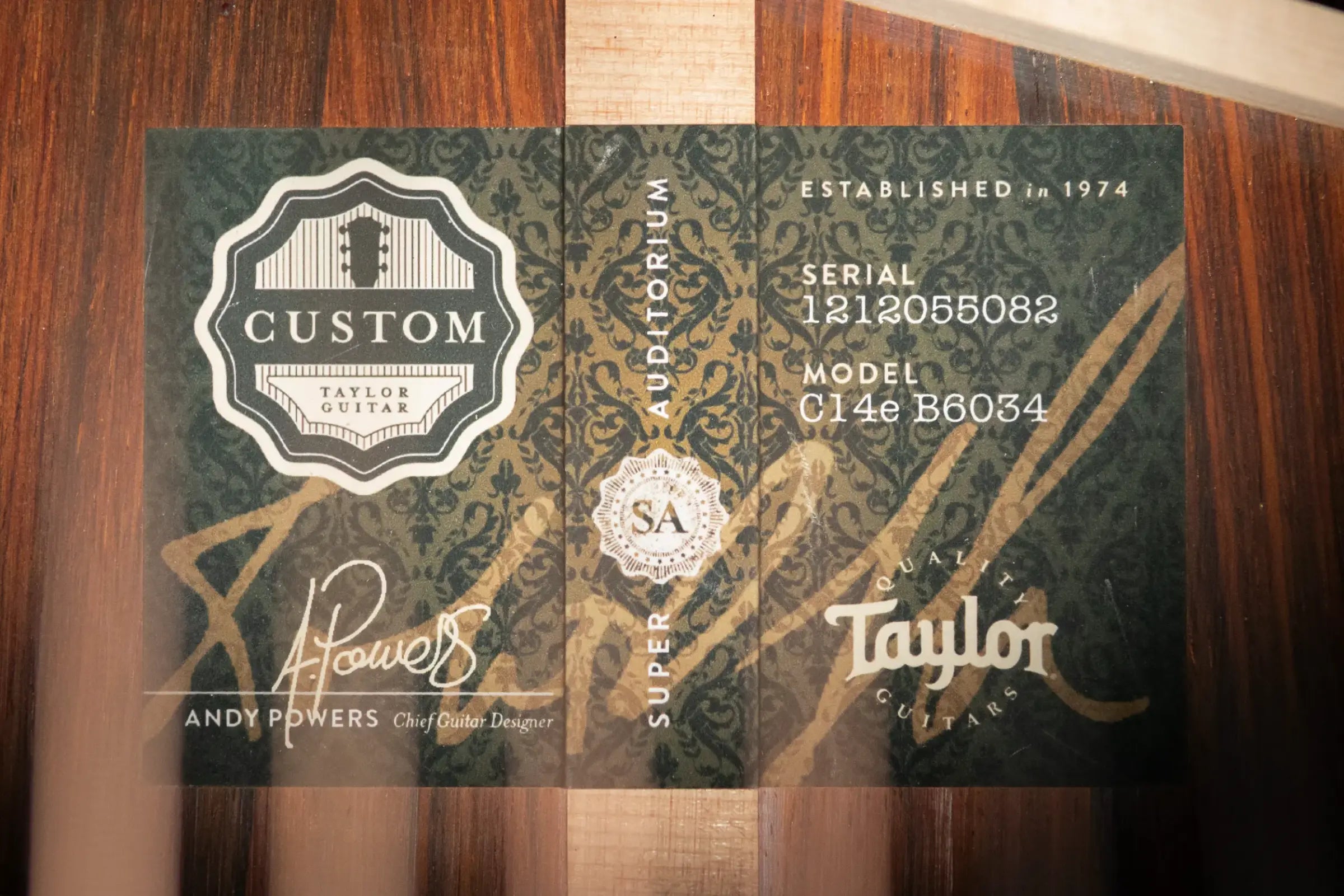 Taylor Custom Shop C14e B6034 2026 Catch Custom #34 Gold Label Super Auditorium Acoustic/Electric Guitar with Hardshell Case