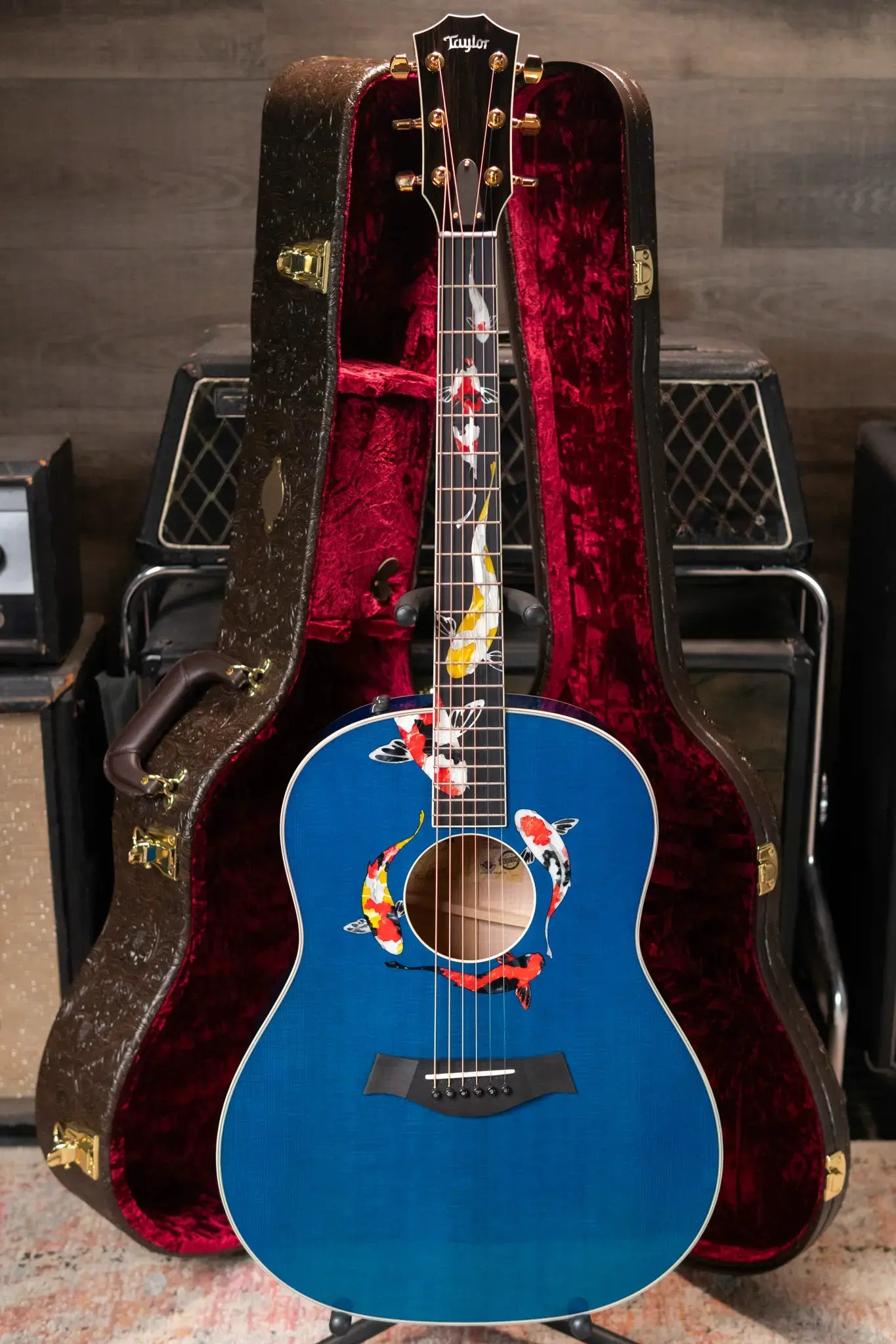 Taylor Custom Shop C17e 2025 Catch Event #41 Grand Pacific Acoustic/Electric Guitar - Living Blue Jewel with Circa 74 Amp and Hardshell Case - Floor Model