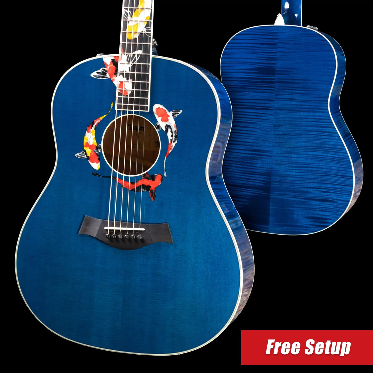Taylor Custom Shop C17e 2025 Catch Event #41 Grand Pacific Acoustic/Electric Guitar - Living Blue Jewel with Circa 74 Amp and Hardshell Case - Floor Model