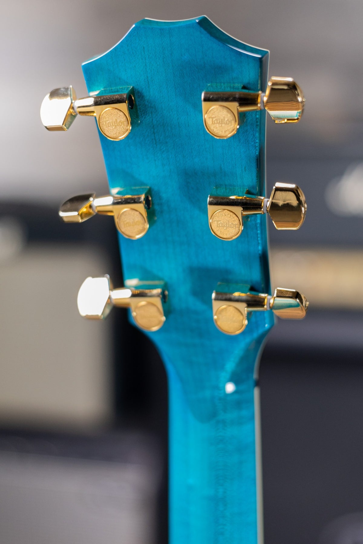 Taylor Custom Shop C17e Koi Fish Grand Pacific Acoustic/Electric Guitar - Living Blue Jewel with Hardshell Case