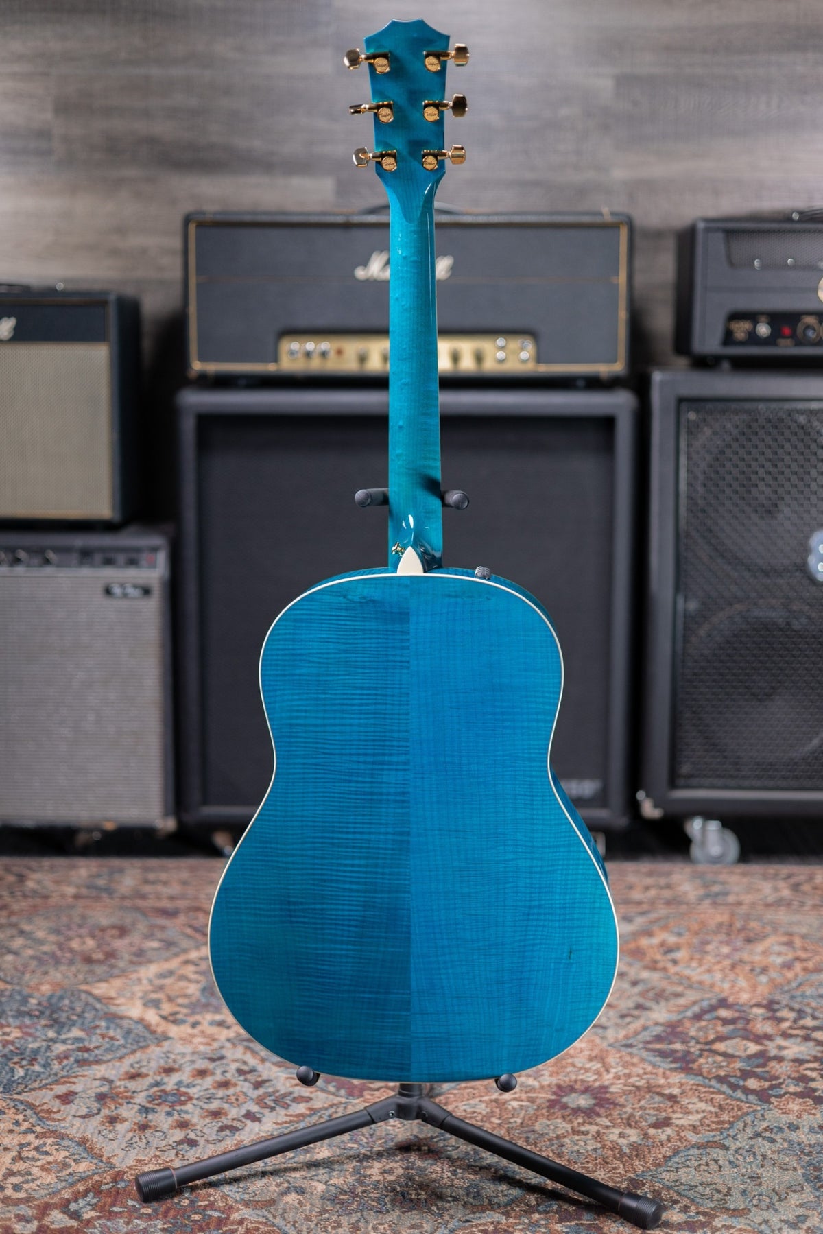 Taylor Custom Shop C17e Koi Fish Grand Pacific Acoustic/Electric Guitar - Living Blue Jewel with Hardshell Case