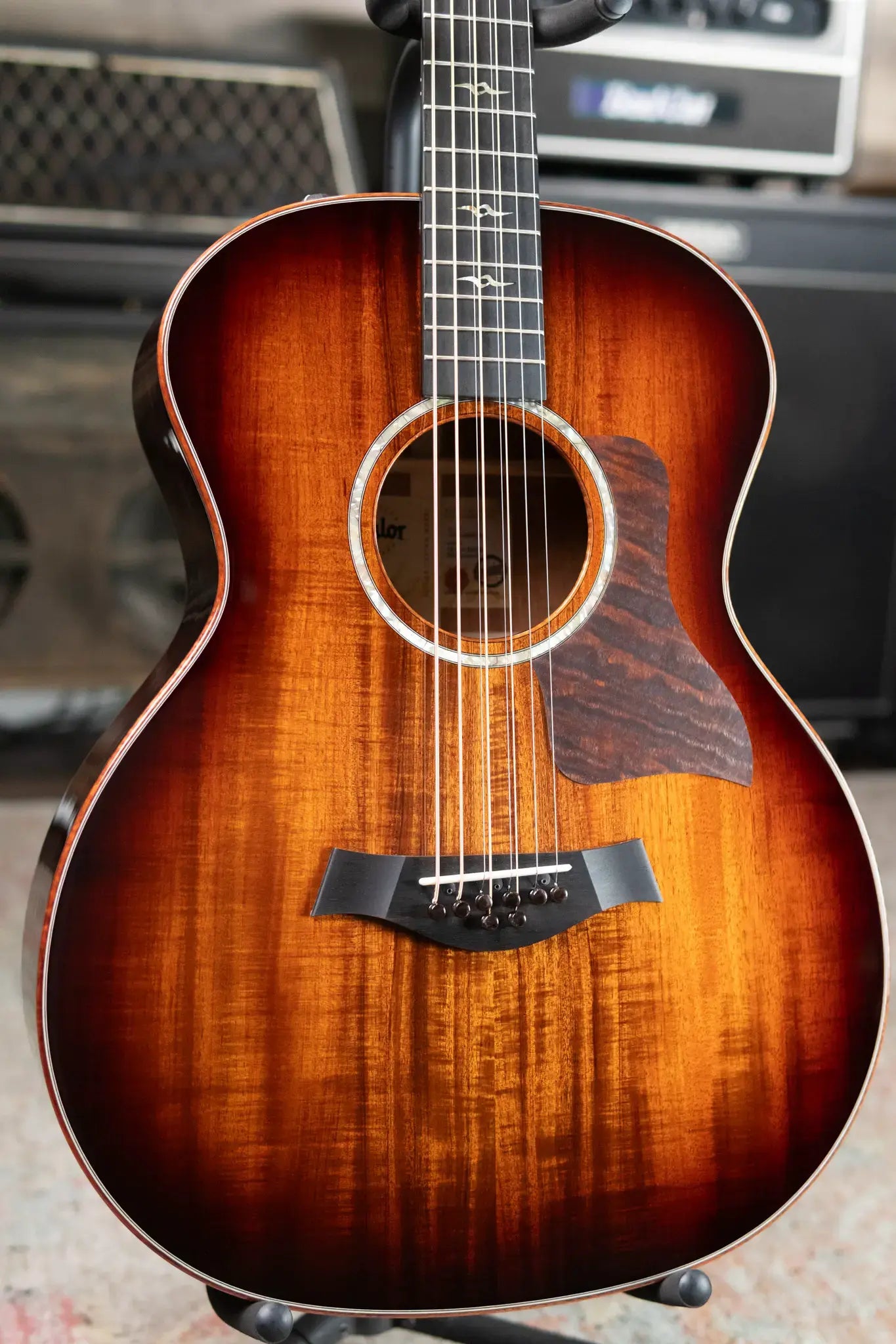Taylor Catch Custom #44 C24e Grand Auditorium Baritone-8 8-String Acoustic/Electric Guitar - Figured Blackwood with Hardshell Case