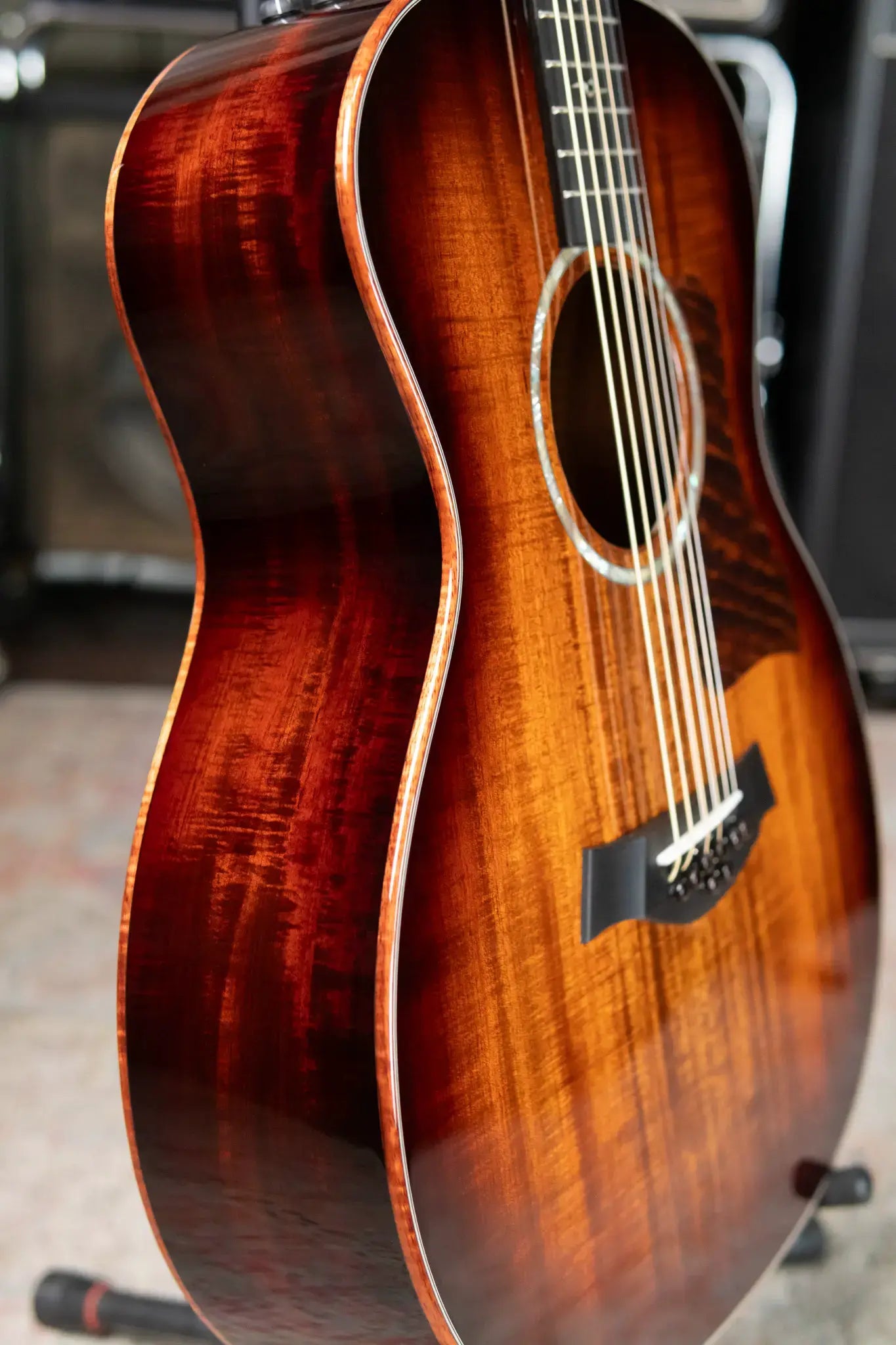 Taylor Custom Shop C24e Grand Auditorium Baritone-8 8-String Acoustic/Electric Guitar - Figured Blackwood with Hardshell Case