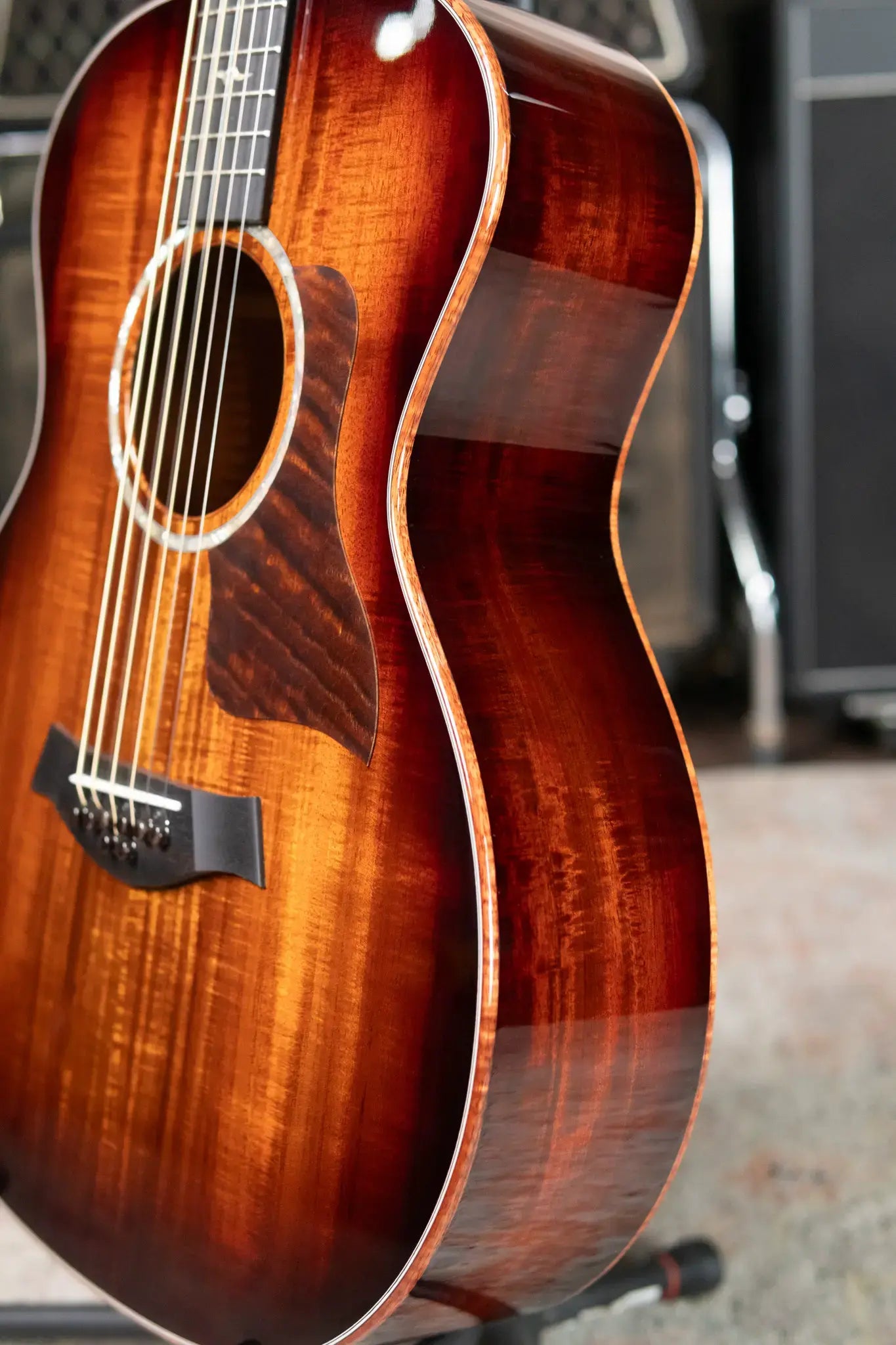 Taylor Custom Shop C24e Grand Auditorium Baritone-8 8-String Acoustic/Electric Guitar - Figured Blackwood with Hardshell Case