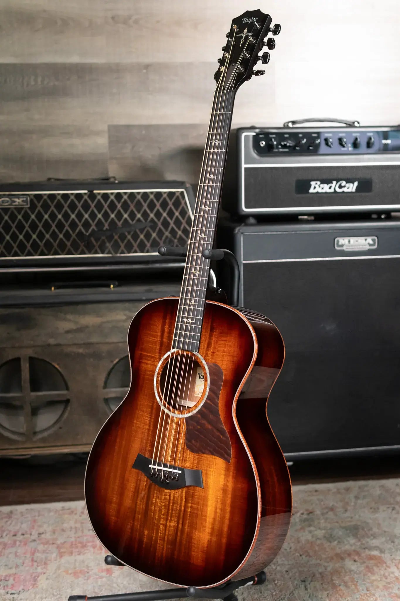 Taylor Custom Shop C24e Grand Auditorium Baritone-8 8-String Acoustic/Electric Guitar - Figured Blackwood with Hardshell Case